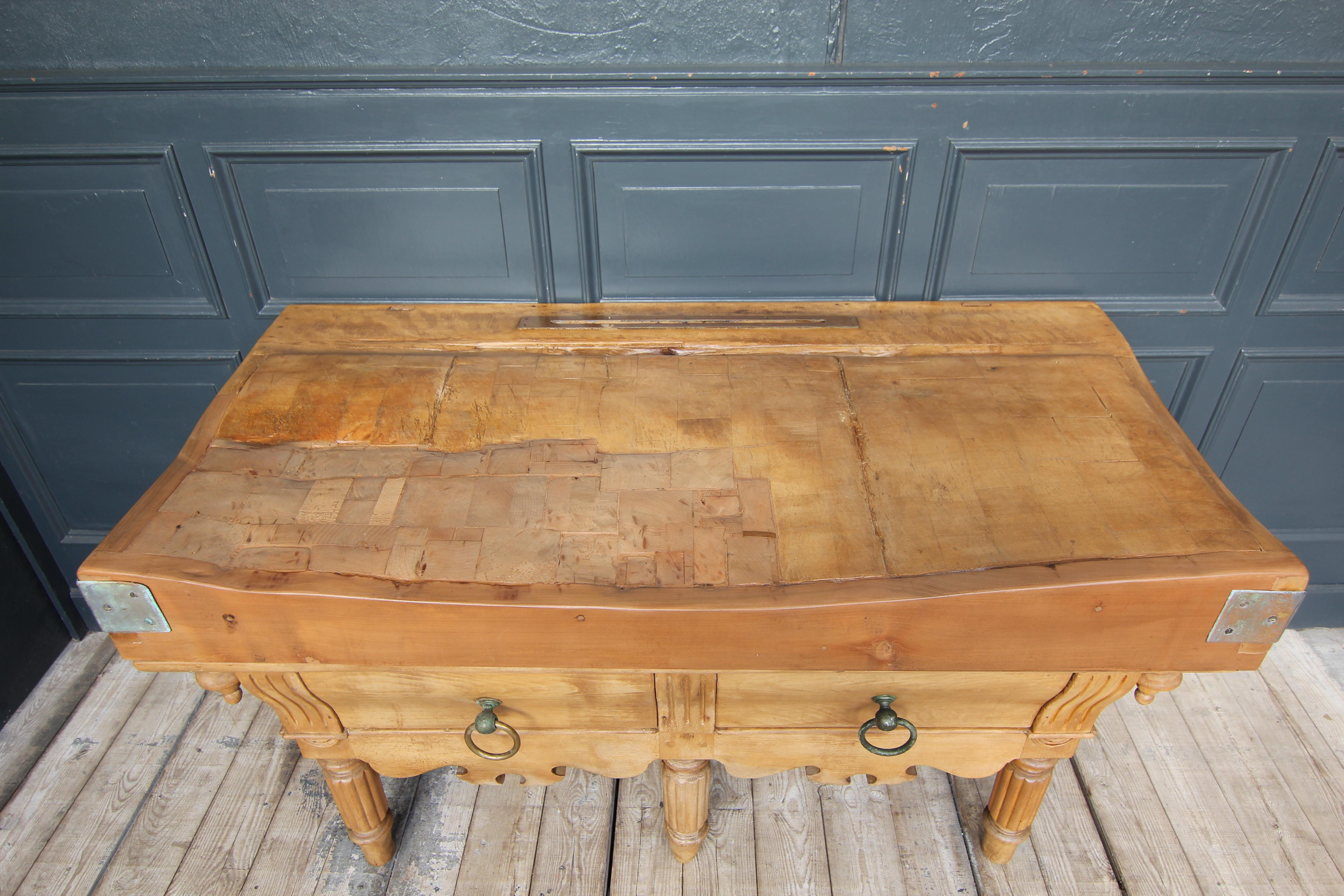 Late 19th Century Louis Philippe Butcher Block Table 5