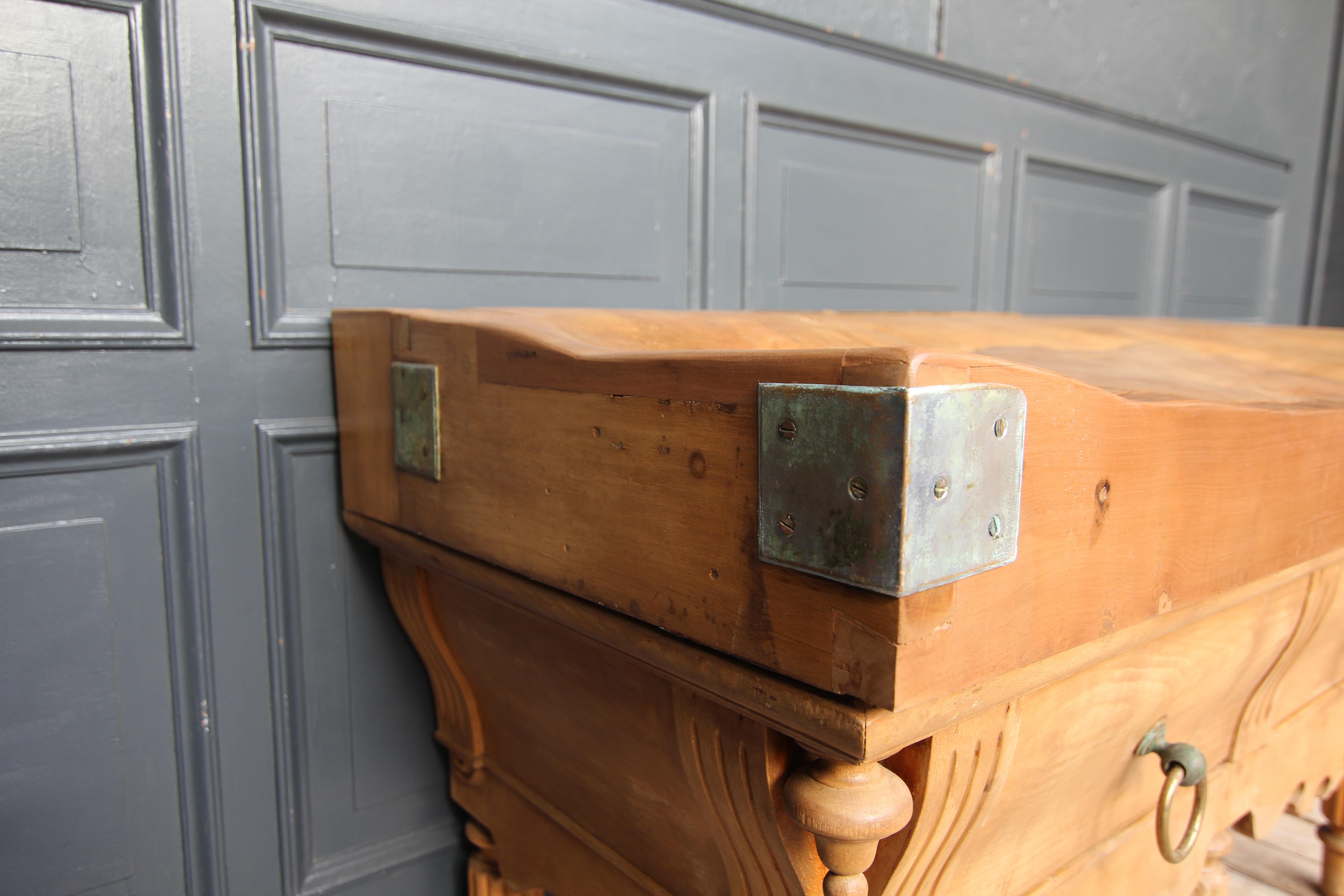 Late 19th Century Louis Philippe Butcher Block Table 12