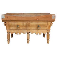 Late 19th Century Louis Philippe Butcher Block Table