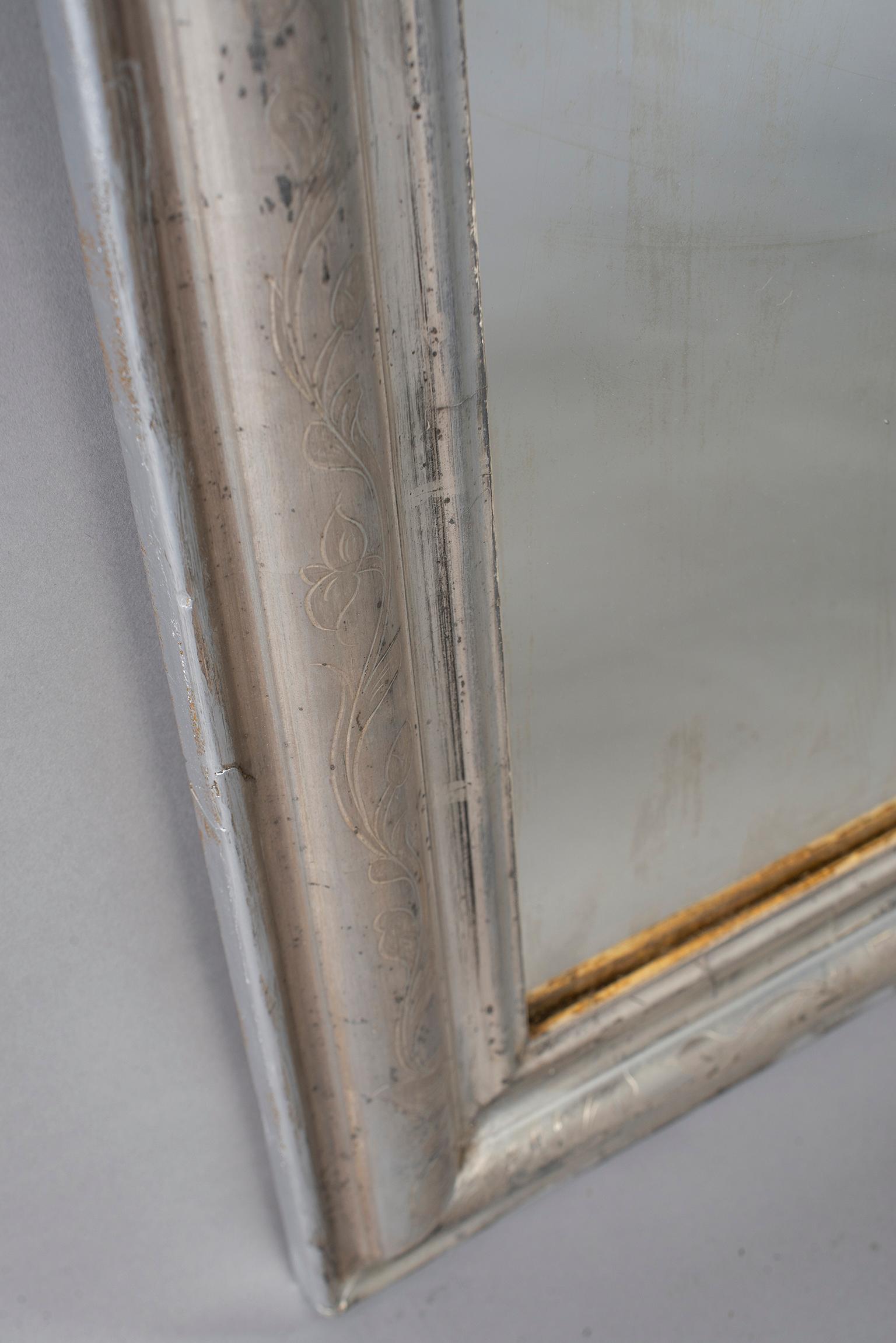 Late 19th Century Louis Philippe Silver Gilt Mirror 2