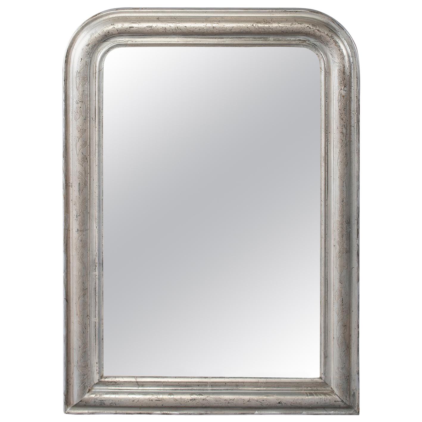 Late 19th Century Louis Philippe Silver Gilt Mirror