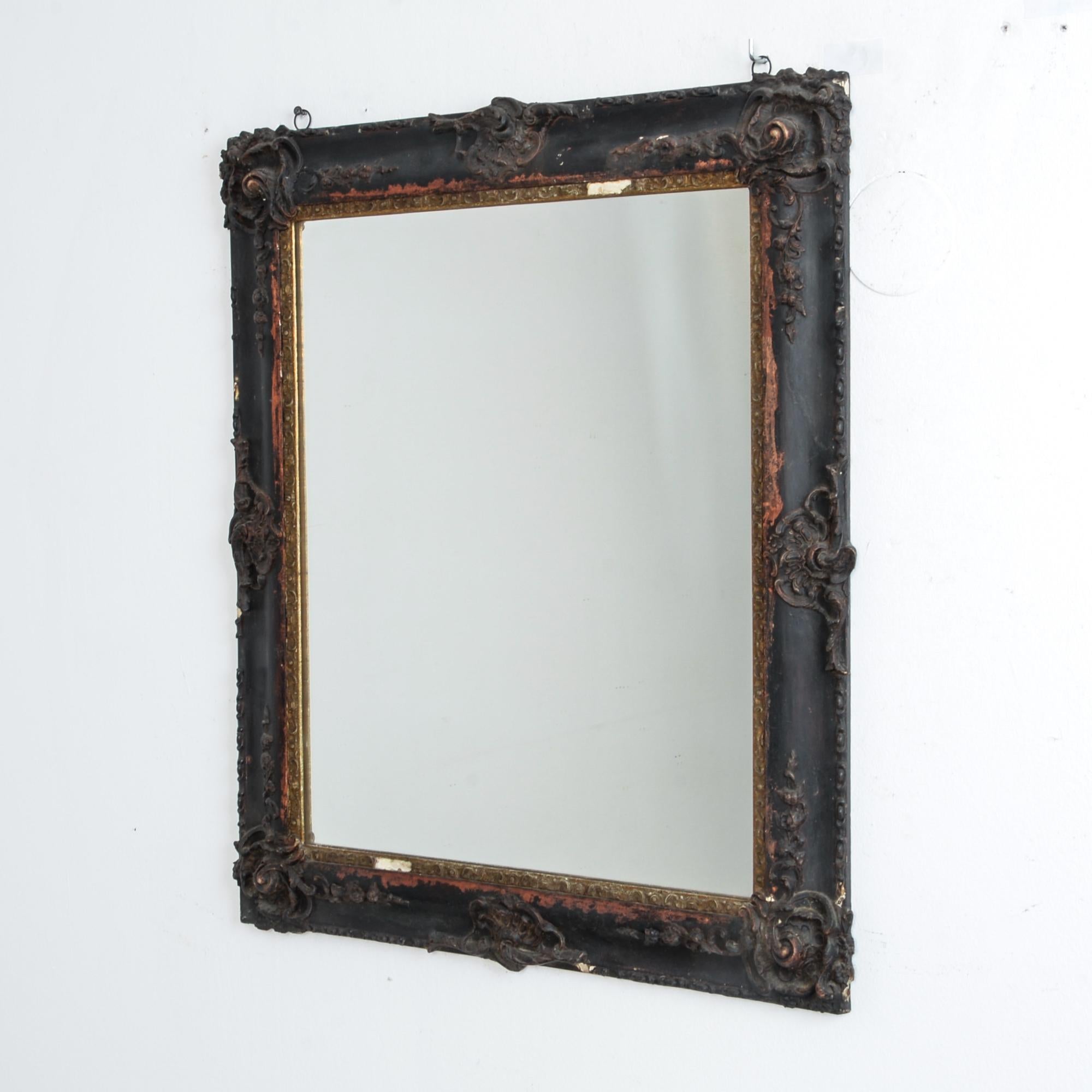 Painted 19th Century Baroque Style Wall Mirror