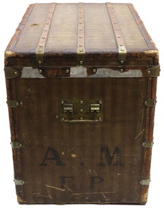 Late 19th Century Louis Vuitton Striped Rayee Canvas Steamer Trunk