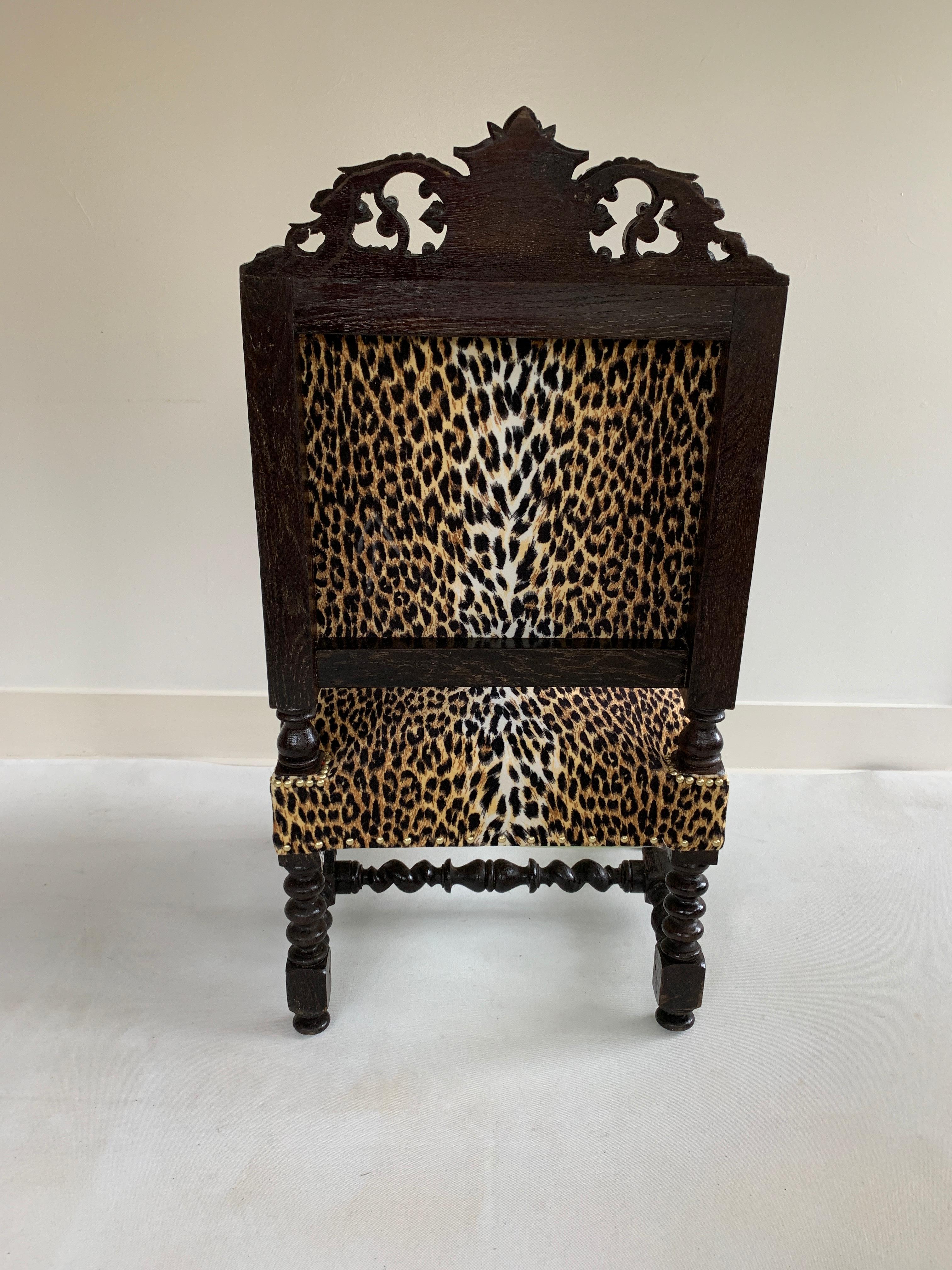 Late 19th Century Louis XIII Style High Back Chair Elaborately Carved Walnut For Sale 2