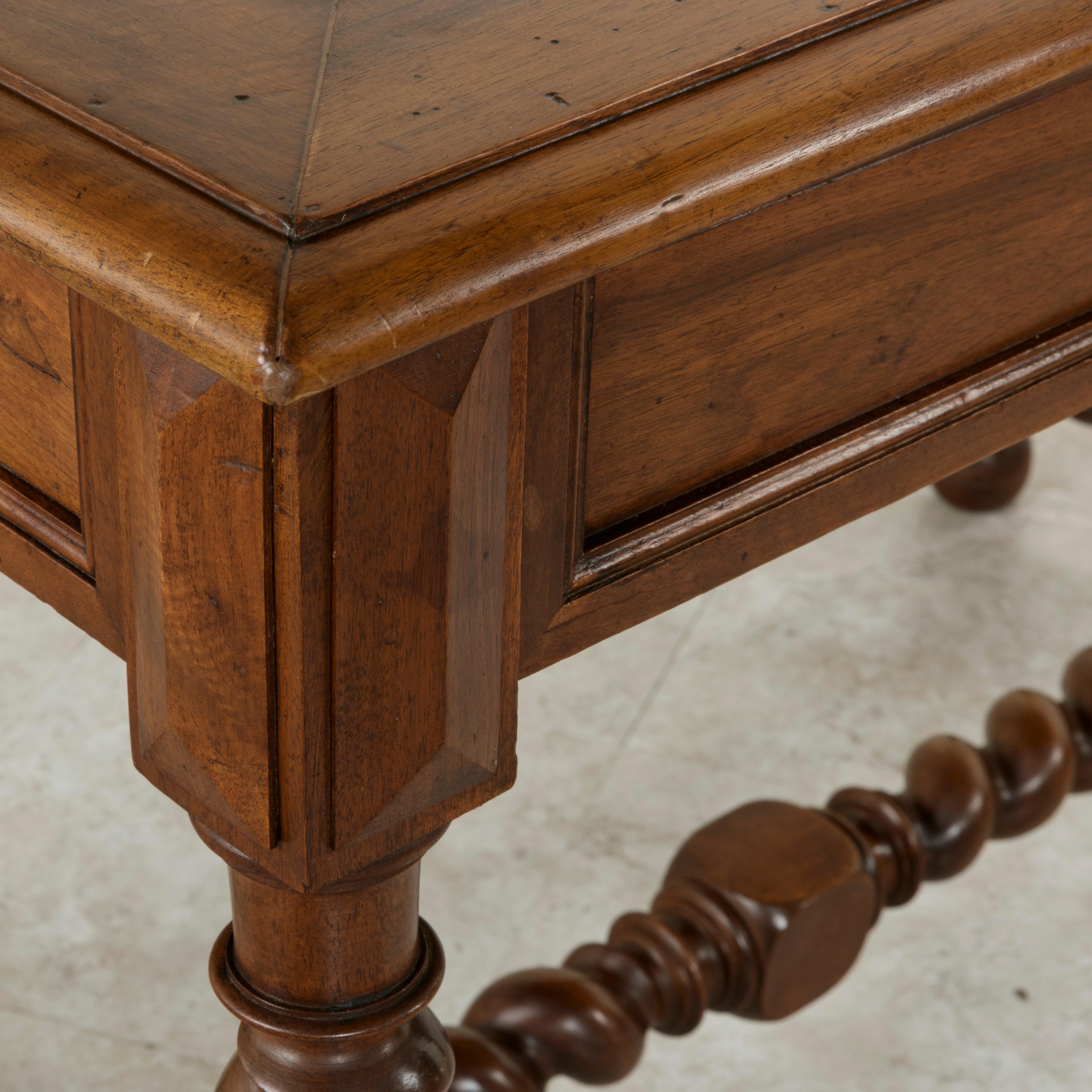 Late 19th Century Louis XIII Style Walnut Writing Table, Desk, Barley Twist Legs 4