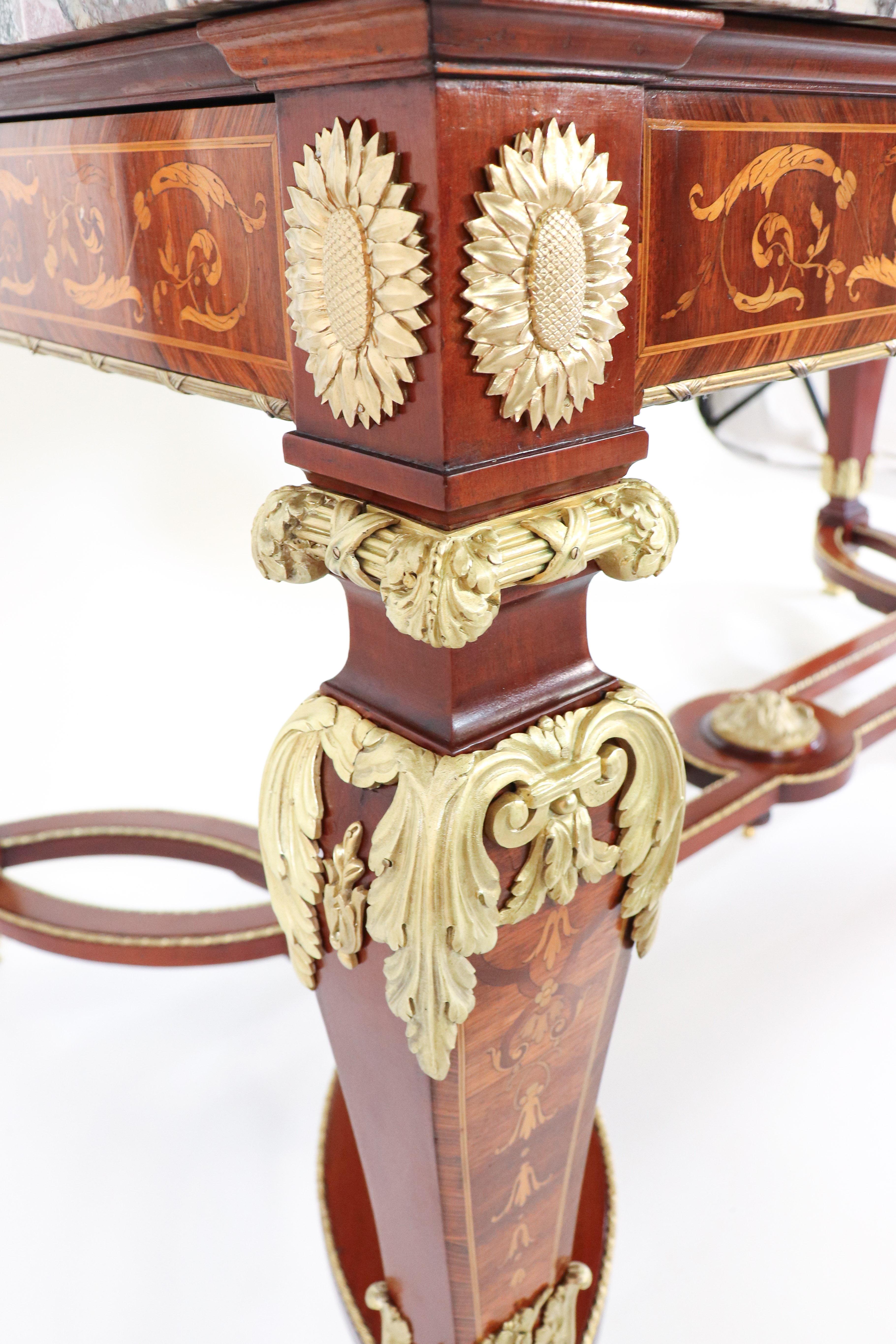 Table de bibliothèque de la fin du XIXe siècle de style Louis XIV par A Link en vente 11