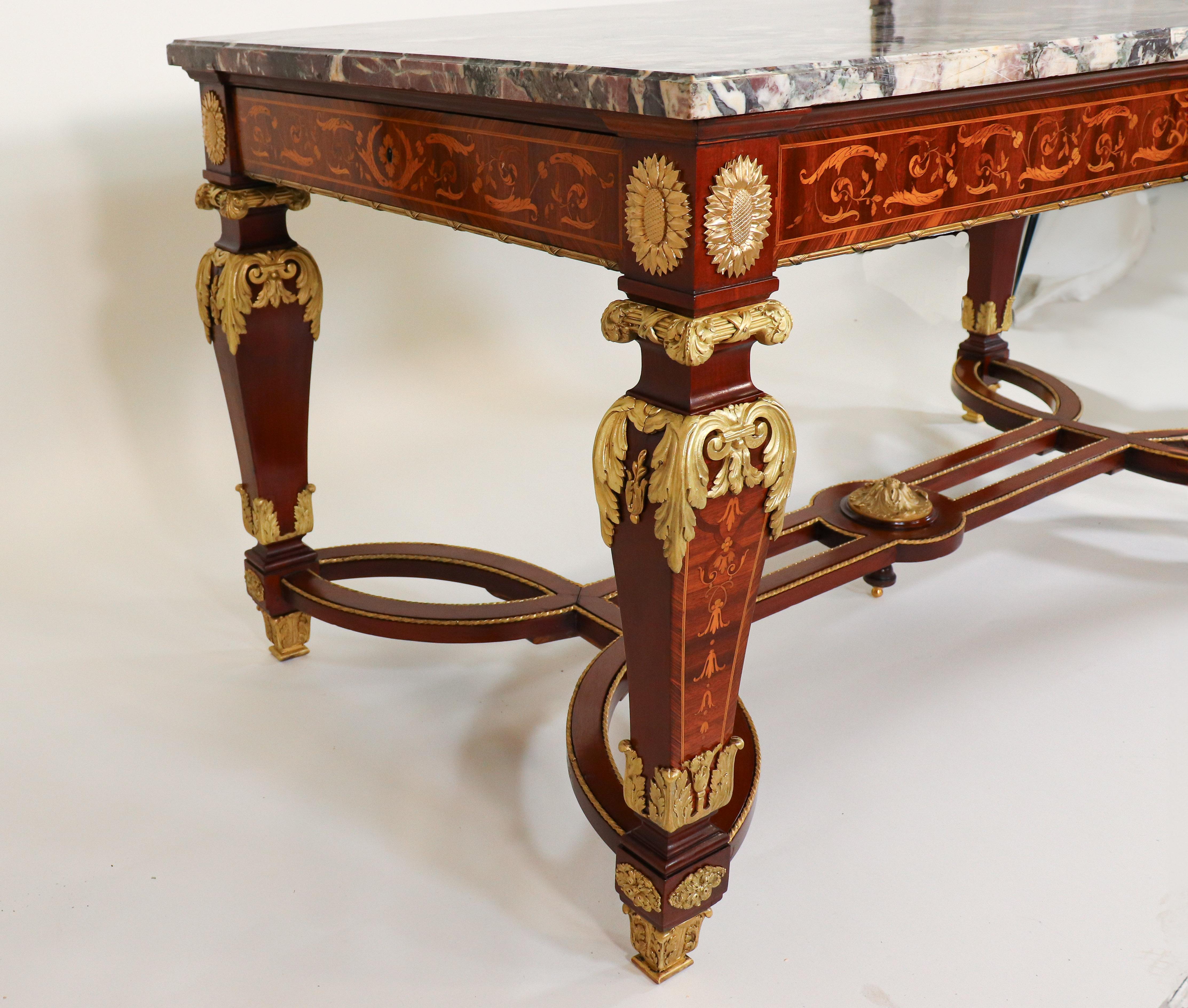 Table de bibliothèque de la fin du XIXe siècle de style Louis XIV par A Link en vente 2