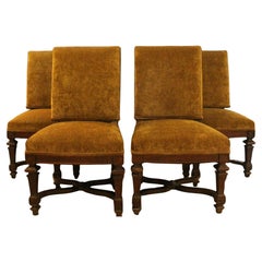 Late 19th Century Louis XIV Style Set of 4 Continental Side Chairs