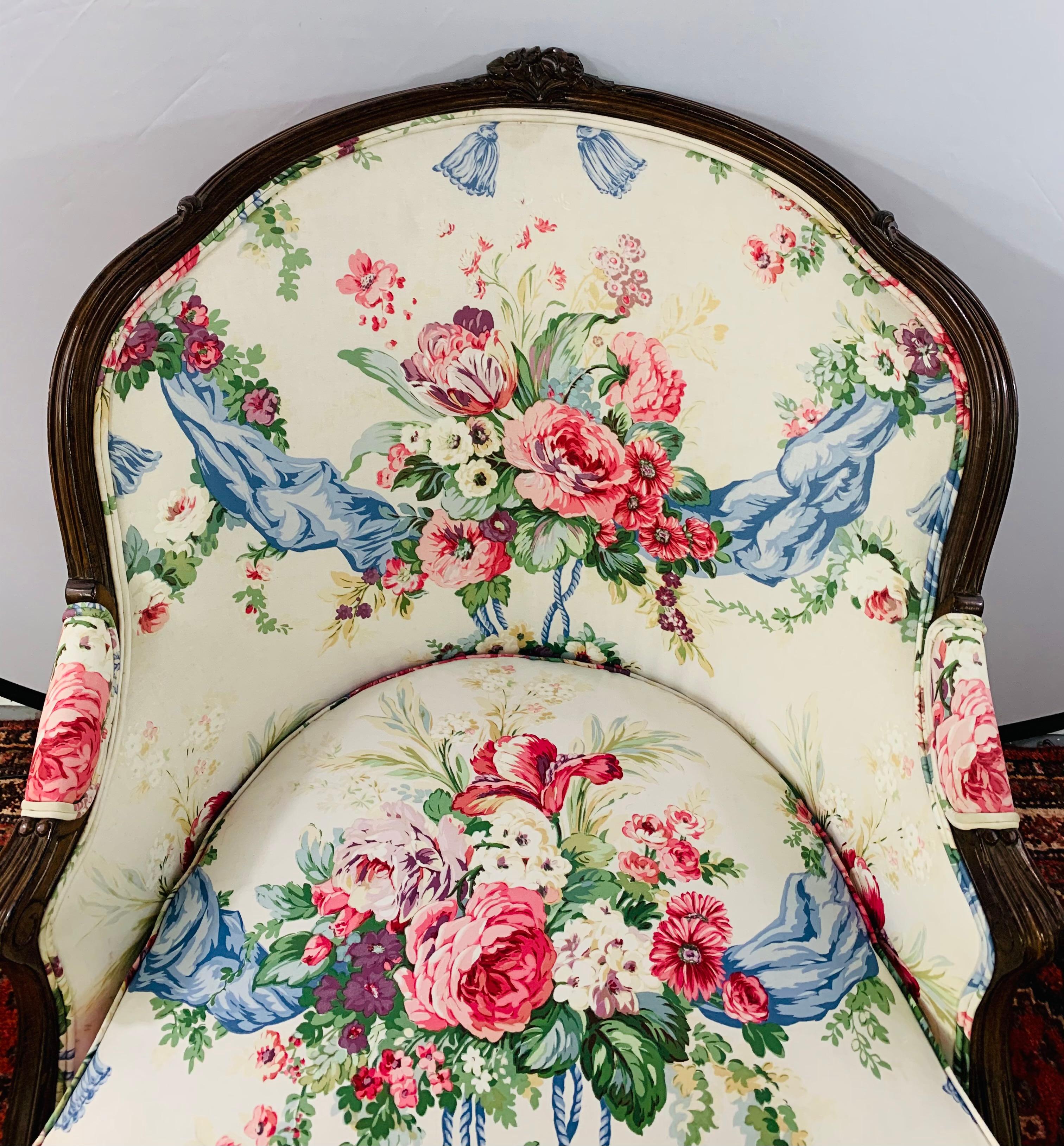 Late 19th Century Louis XV French Bergère Chair, a Pair In Good Condition In Plainview, NY