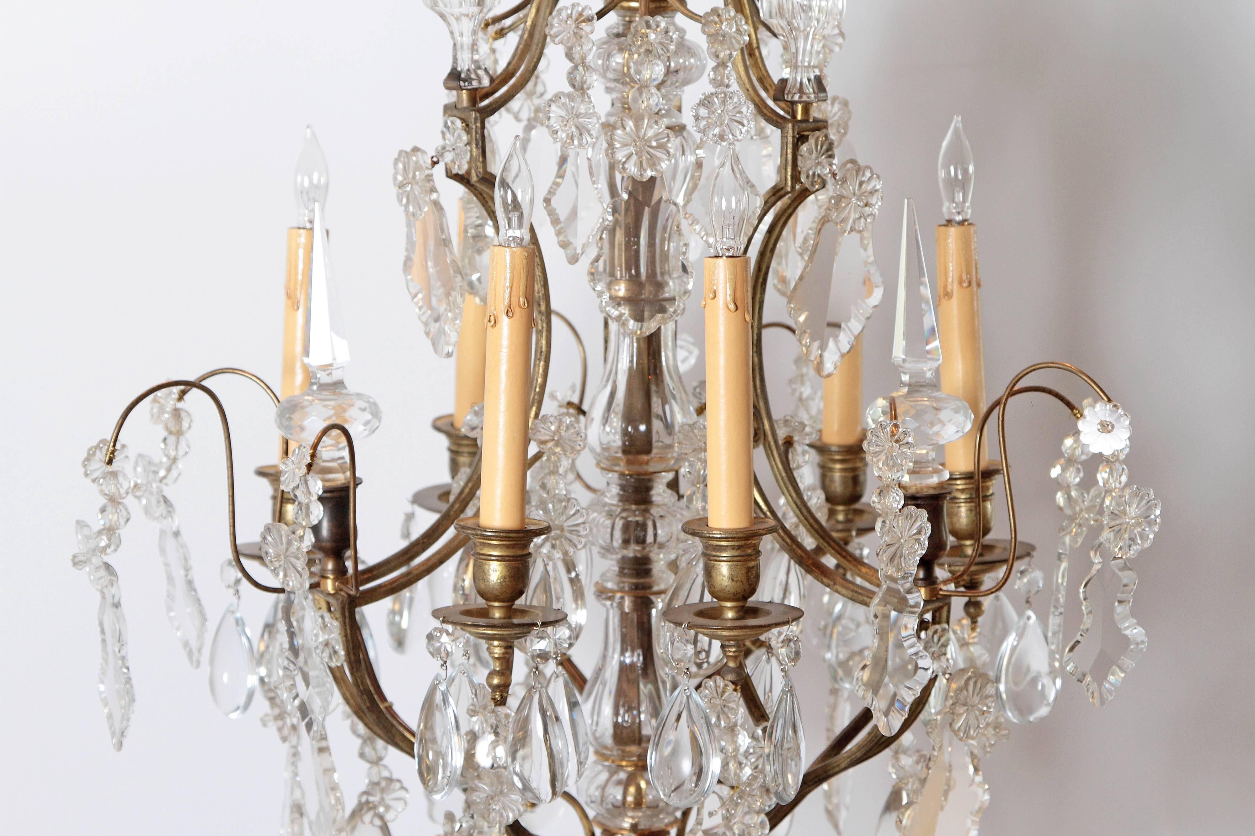 Gilt Late 19th Century Louis XV Style Crystal Chandelier