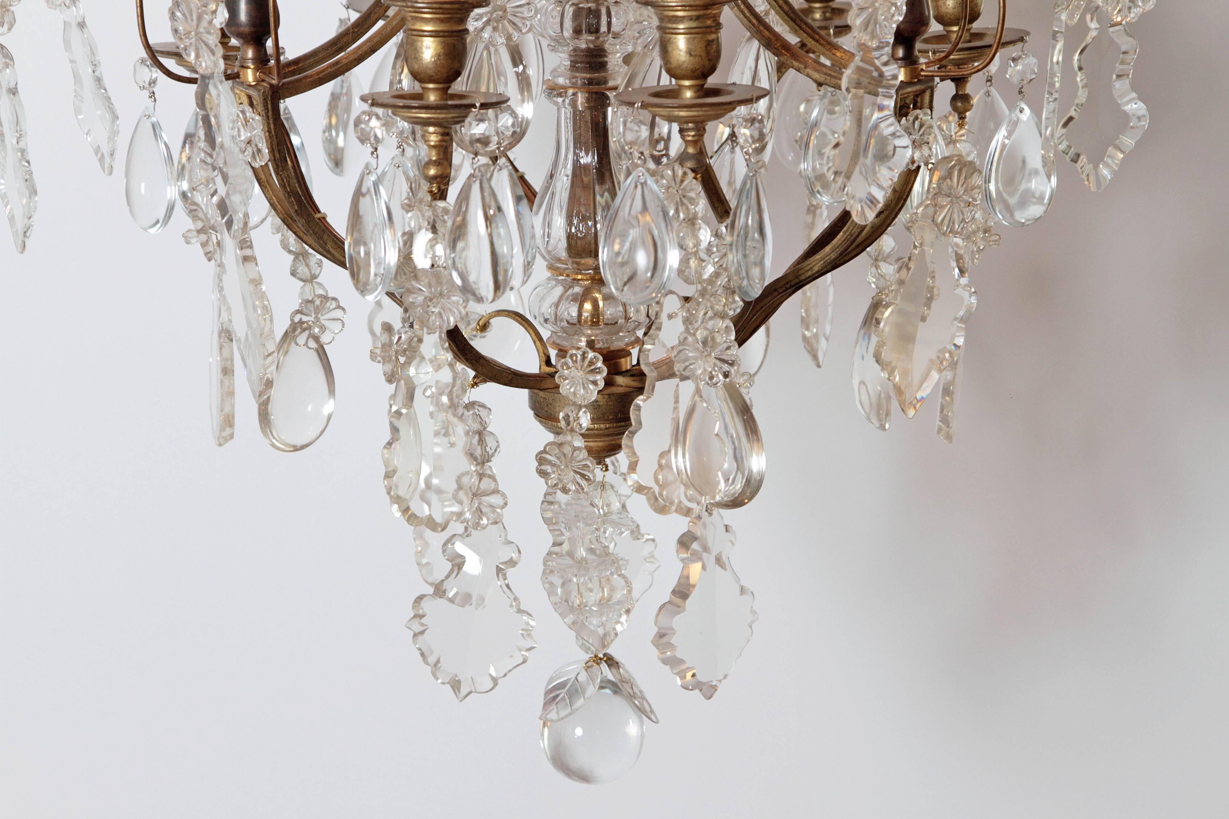 Late 19th Century Louis XV Style Crystal Chandelier In Good Condition In Dallas, TX