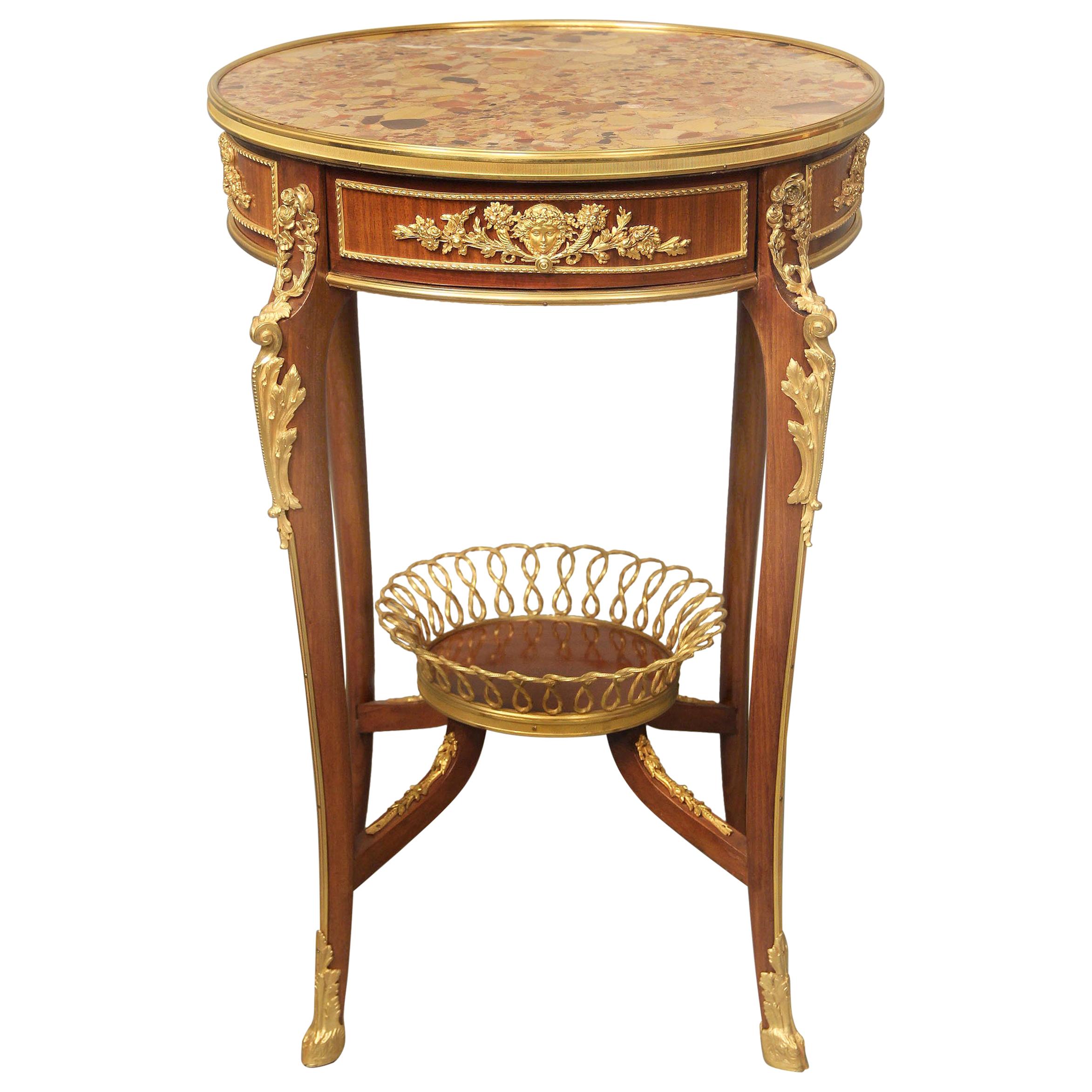 Late 19th Century Louis XV Style Gilt Bronze-Mounted Lamp Table