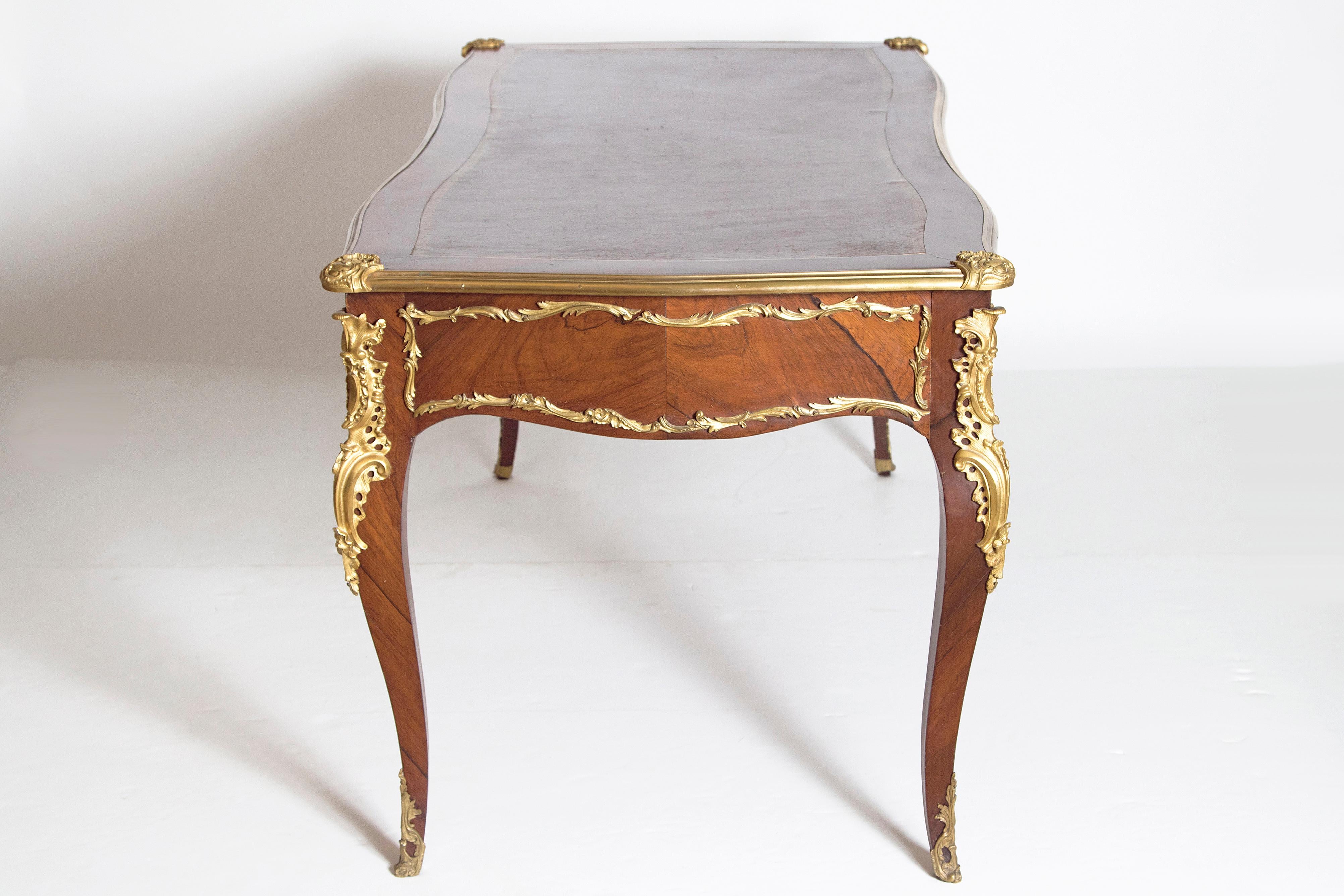 Late 19th Century Louis XV Style Rosewood and Ormolu Bureau Plat 2