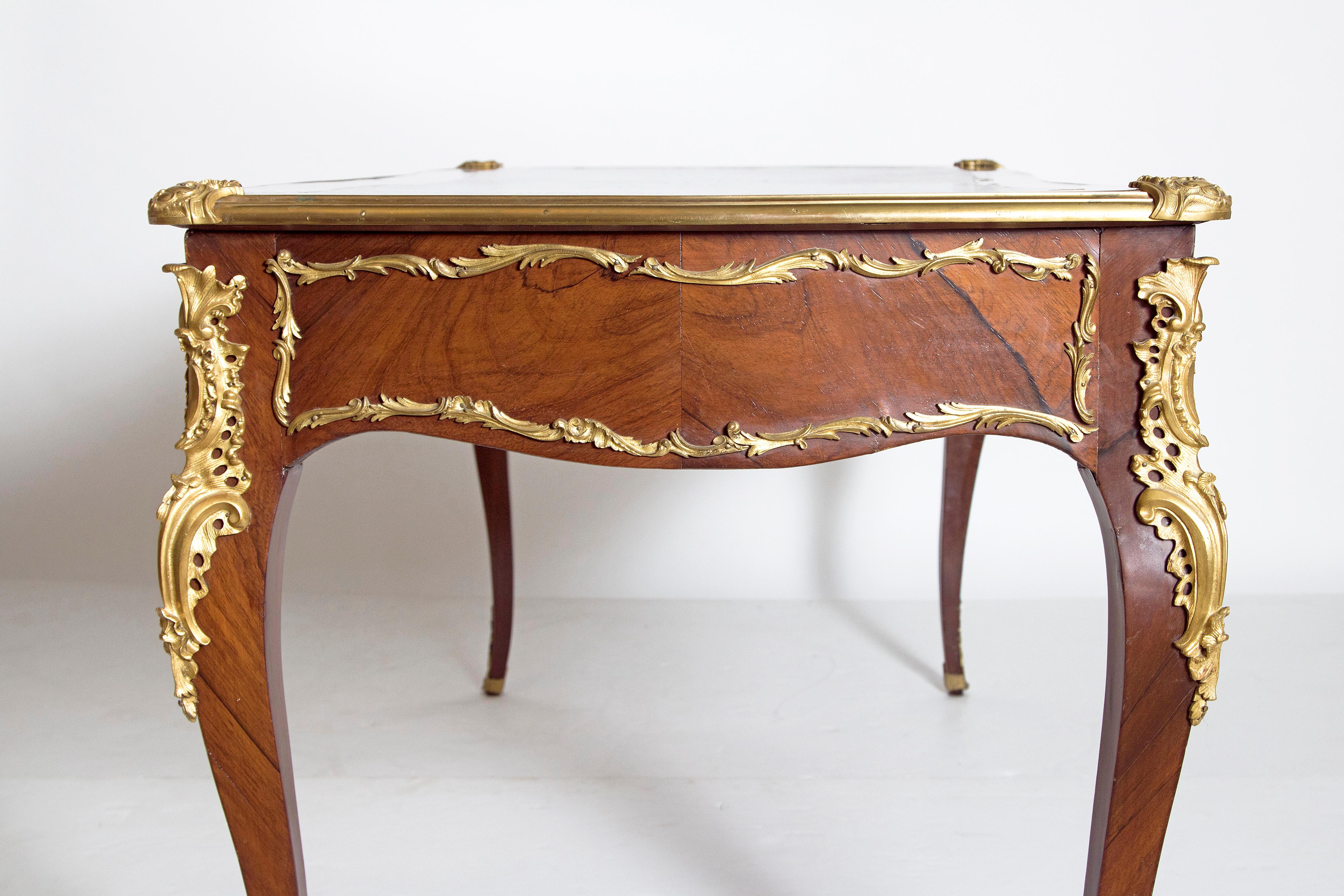 Late 19th Century Louis XV Style Rosewood and Ormolu Bureau Plat 3