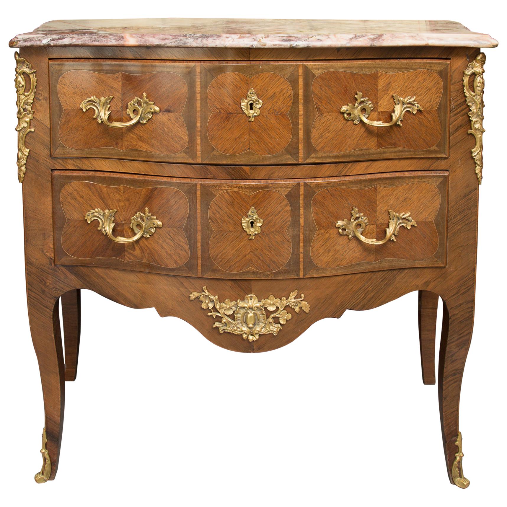 Late 19th Century Louis XV Style Serpentine French Commode