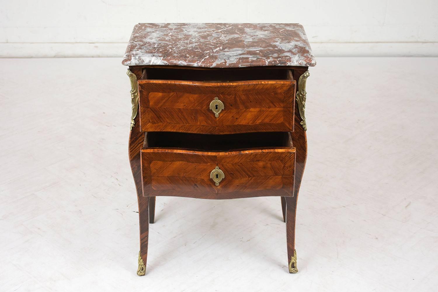 French 19th Century Louis XV Bombe Commode