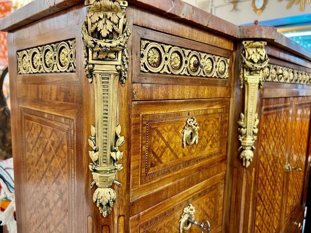 Gilt Late 19th Century Louis XV Transition-Style Cabinet  For Sale
