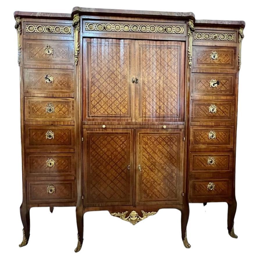 Late 19th Century Louis XV Transition-Style Cabinet  For Sale