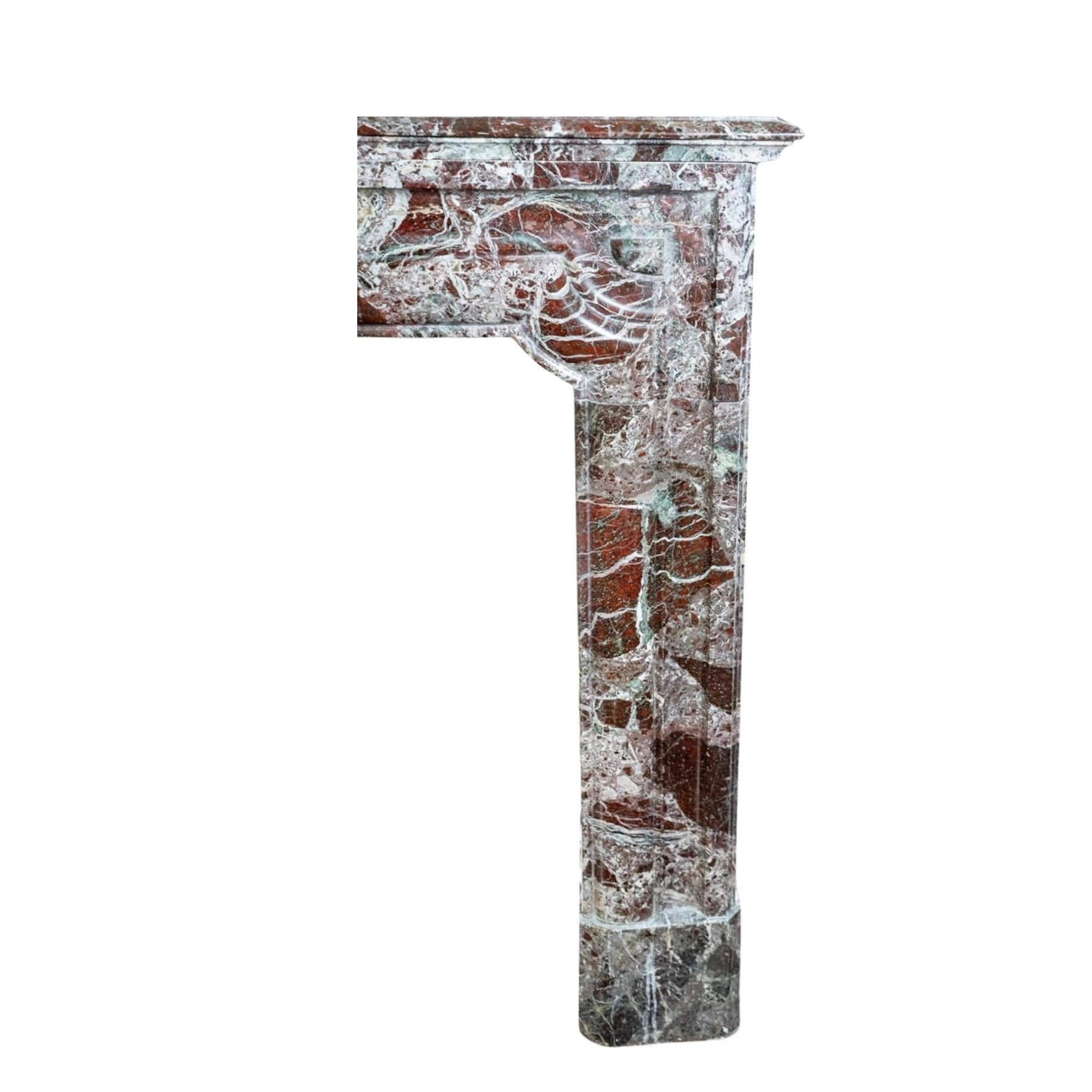 Breccia Marble French Red Levanto Marble Mantel For Sale
