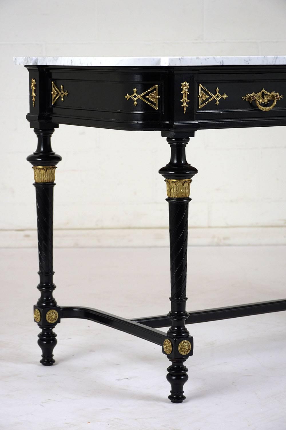 19th Century Louis XVI Style Marble Console Table 7