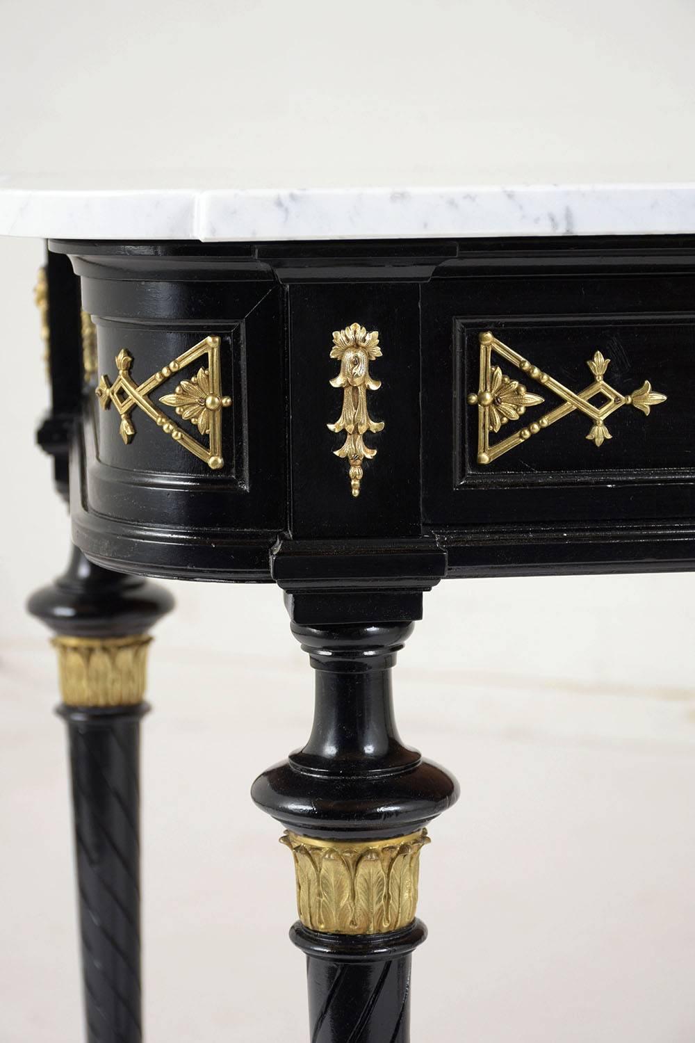19th Century Louis XVI Style Marble Console Table 8