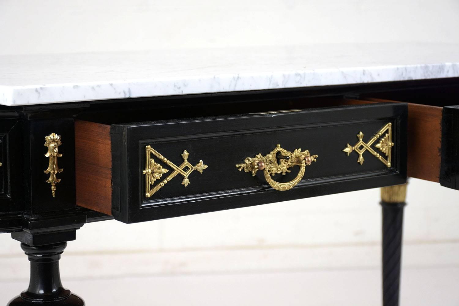 19th Century Louis XVI Style Marble Console Table 4