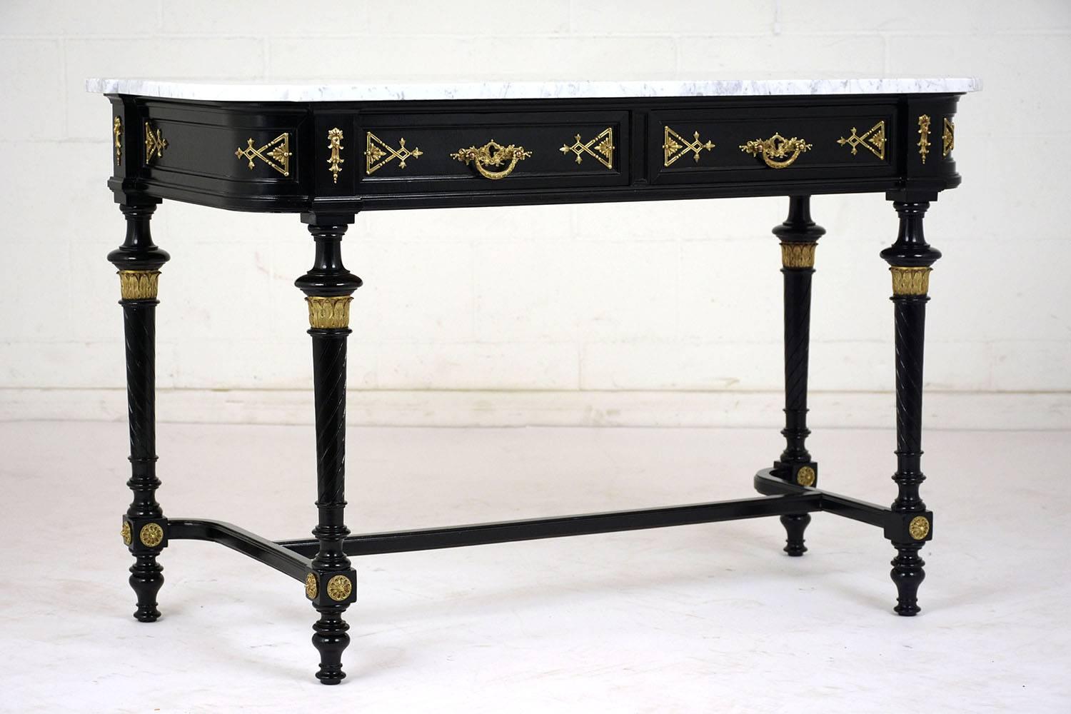 Ormolu 19th Century Louis XVI Style Marble Console Table