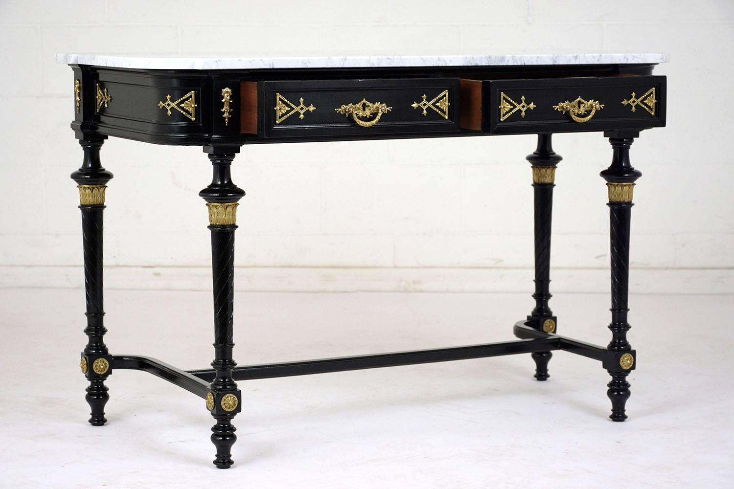 19th Century Louis XVI Style Marble Console Table 1