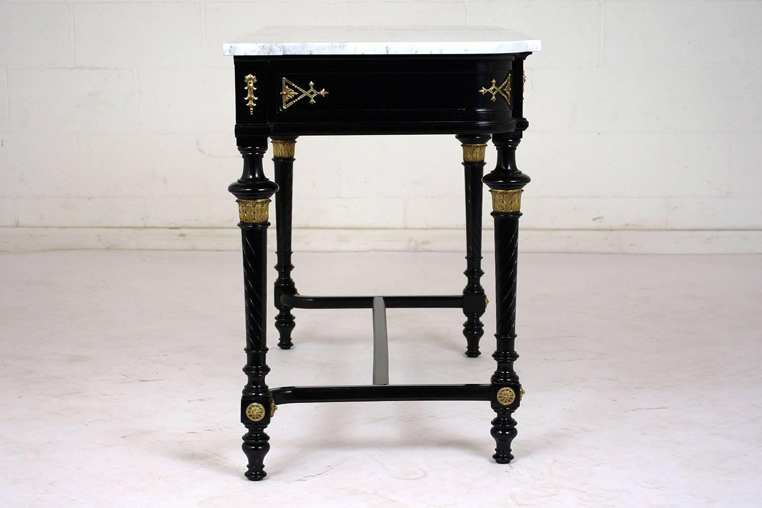 19th Century Louis XVI Style Marble Console Table 10