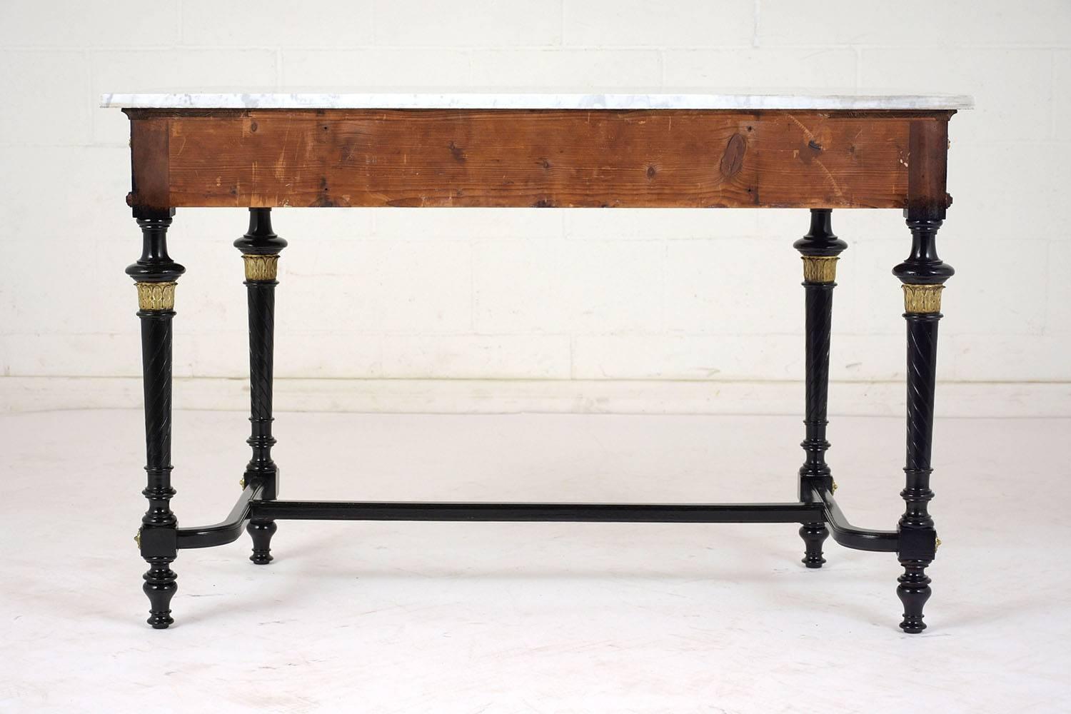 19th Century Louis XVI Style Marble Console Table 12