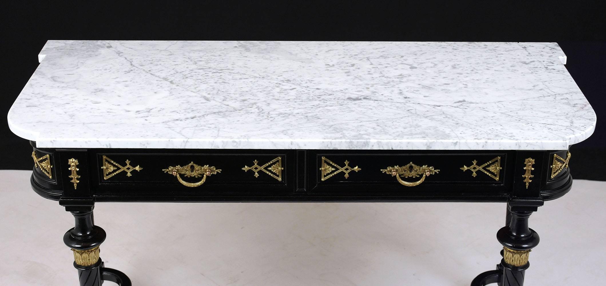 French 19th Century Louis XVI Style Marble Console Table