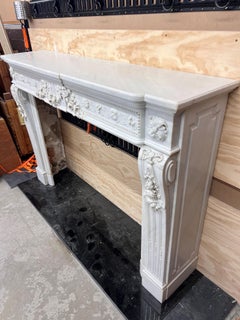 Late 19th Century Louis XVI Mantel in Carrara Marble