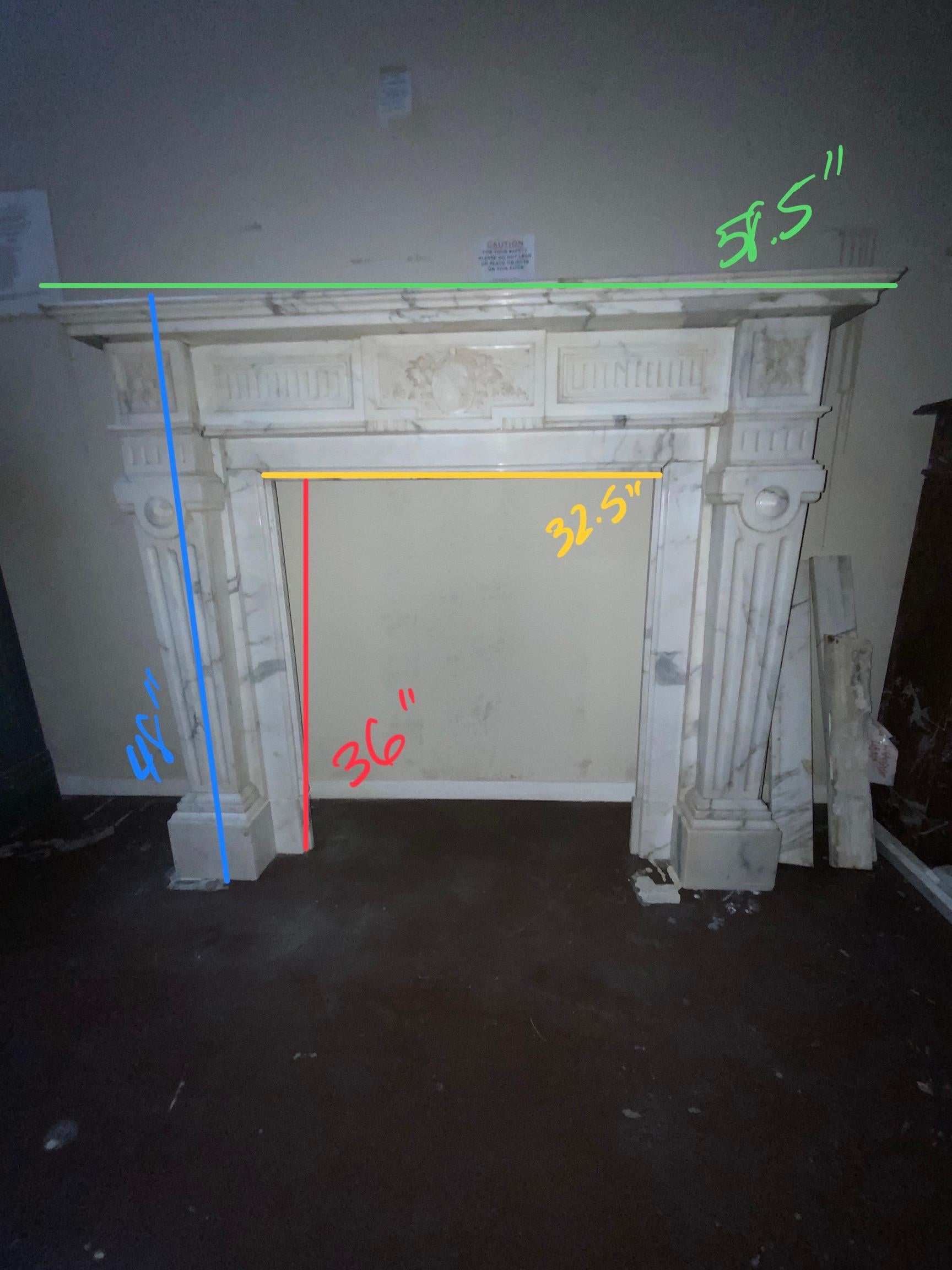 Late 19th Century Louis XVI Marble Mantel For Sale 1