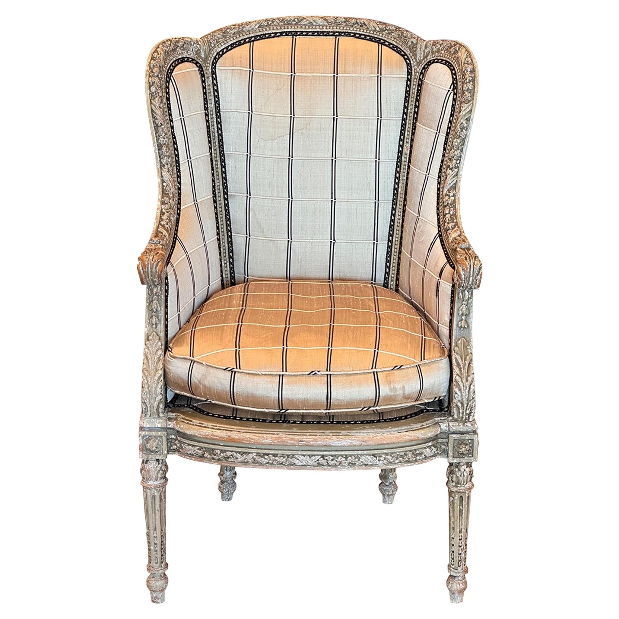 Late 19th Century Louis XVI Painted Bergere