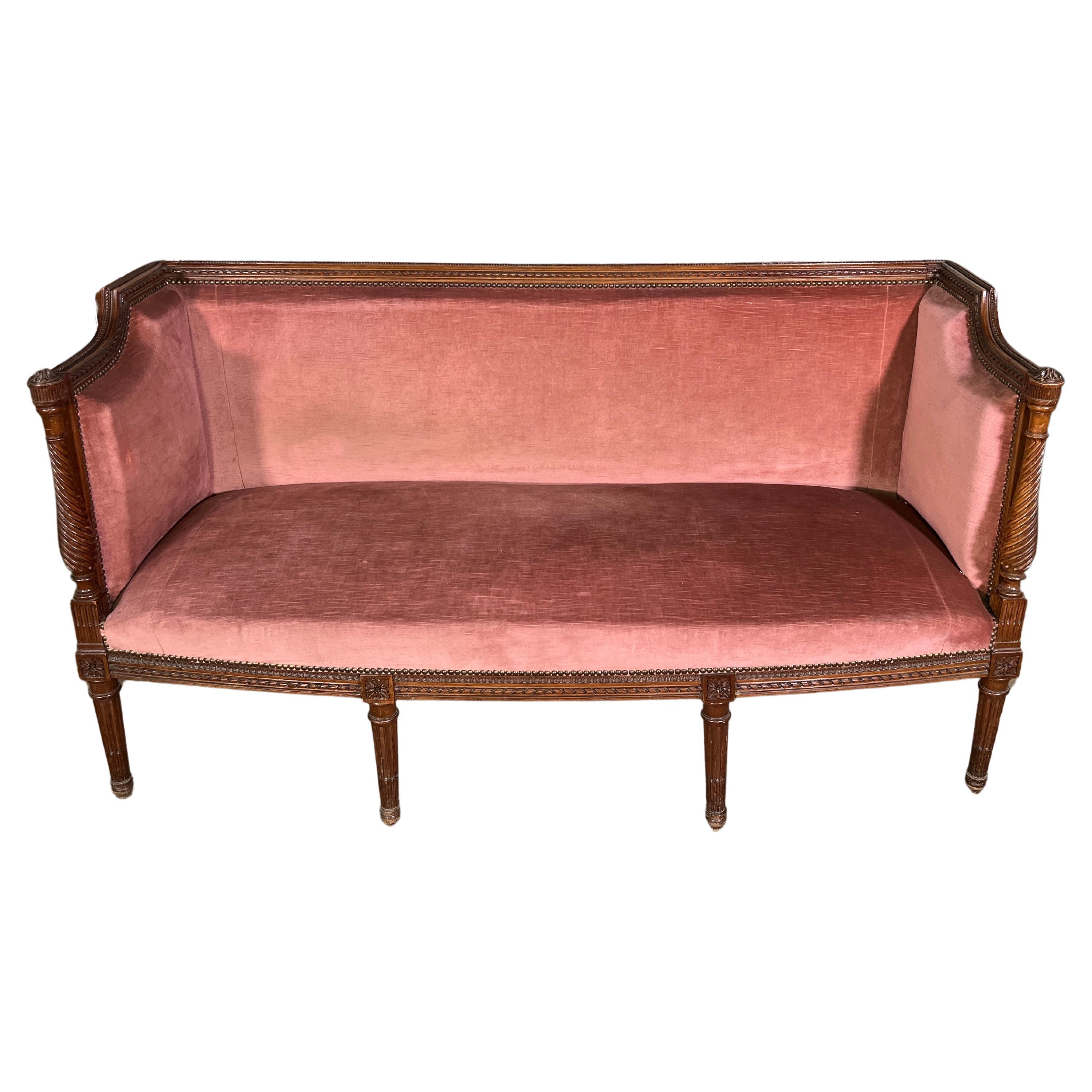 Late 19th Century Louis XVI Settee with Detached Columns 