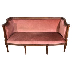 Antique Late 19th Century Louis XVI Settee with Detached Columns 
