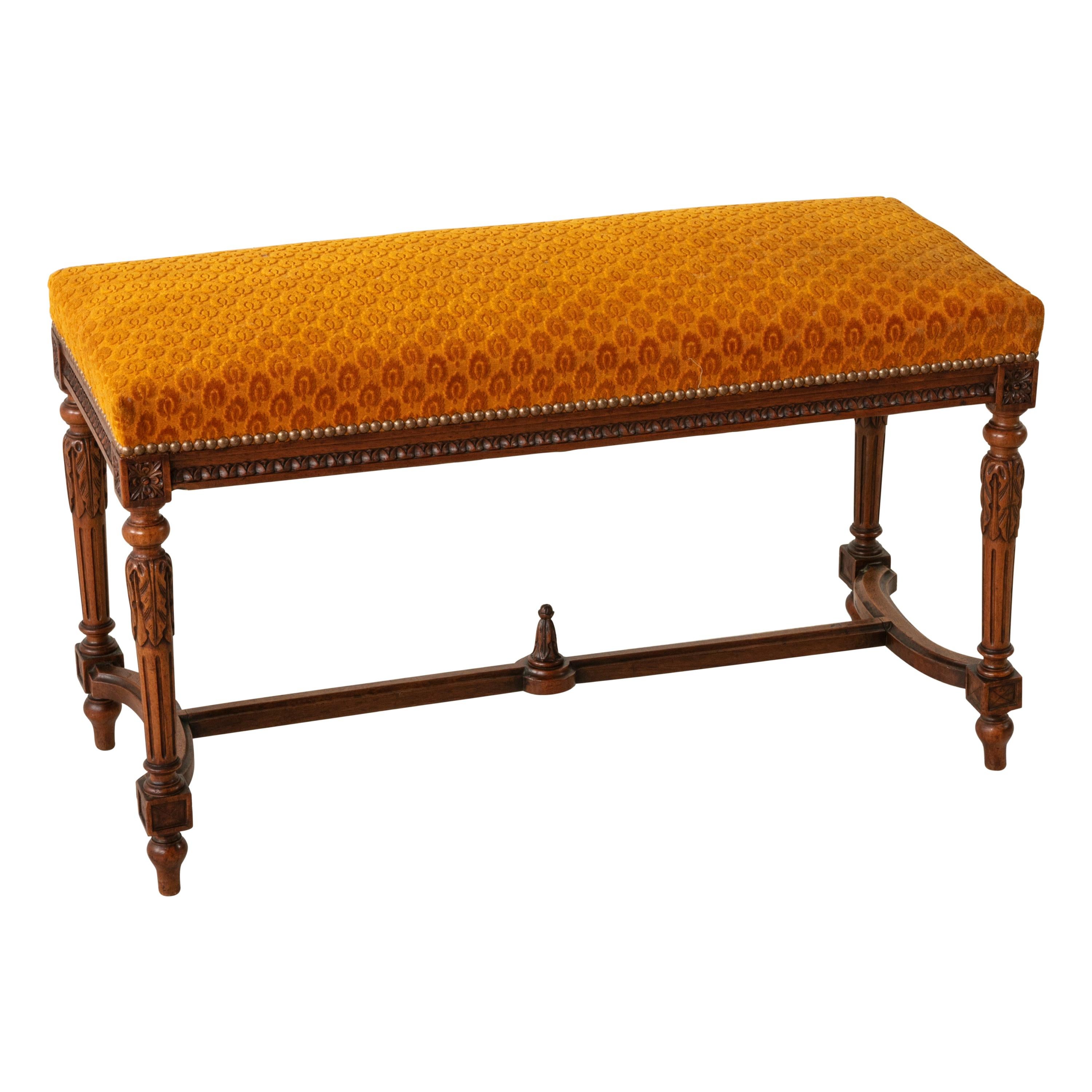 Late 19th Century Louis XVI Style Beechwood Bench or Banquette