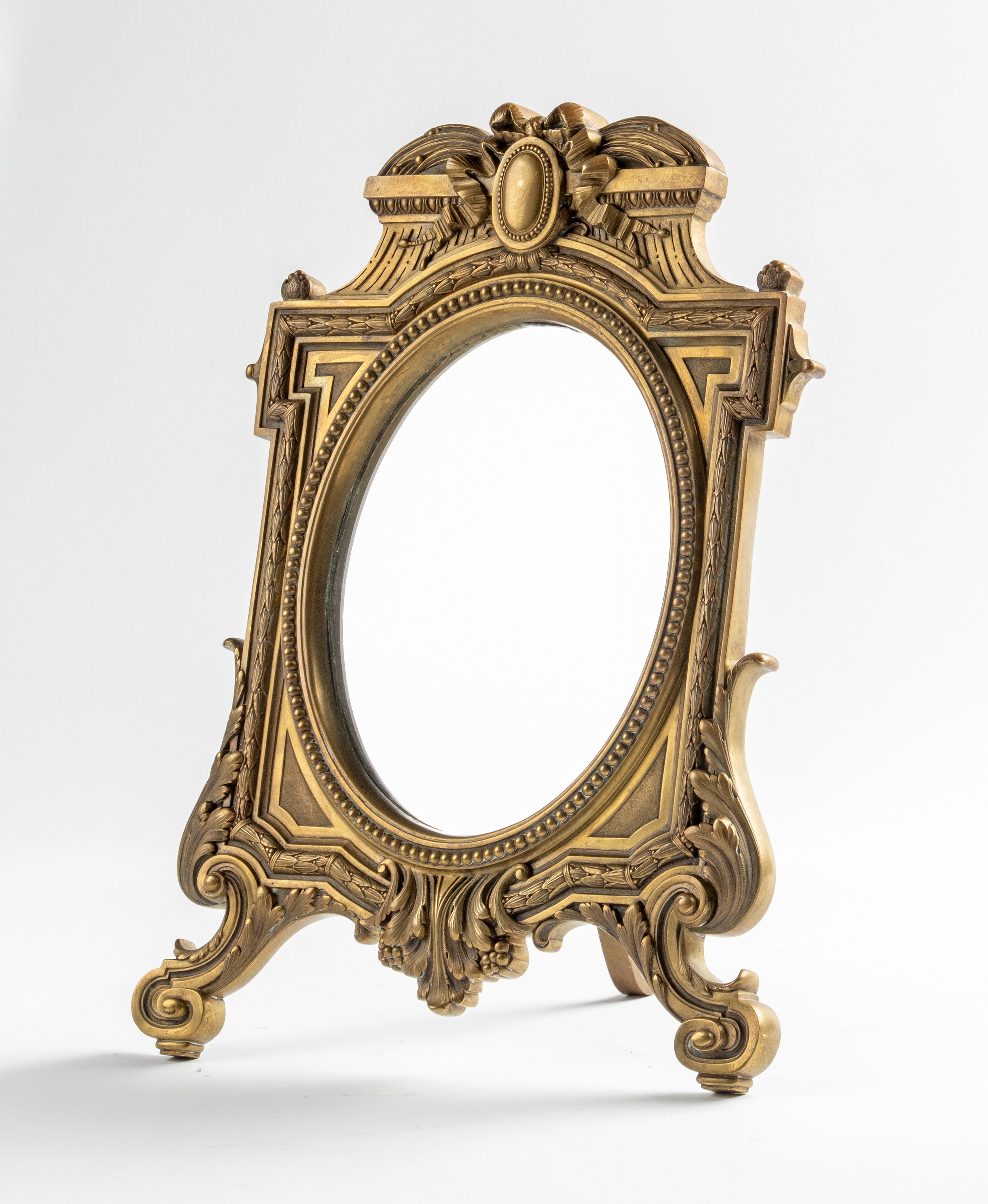 Late 19th Century Louis XVI Style Bronze Table Mirror 5