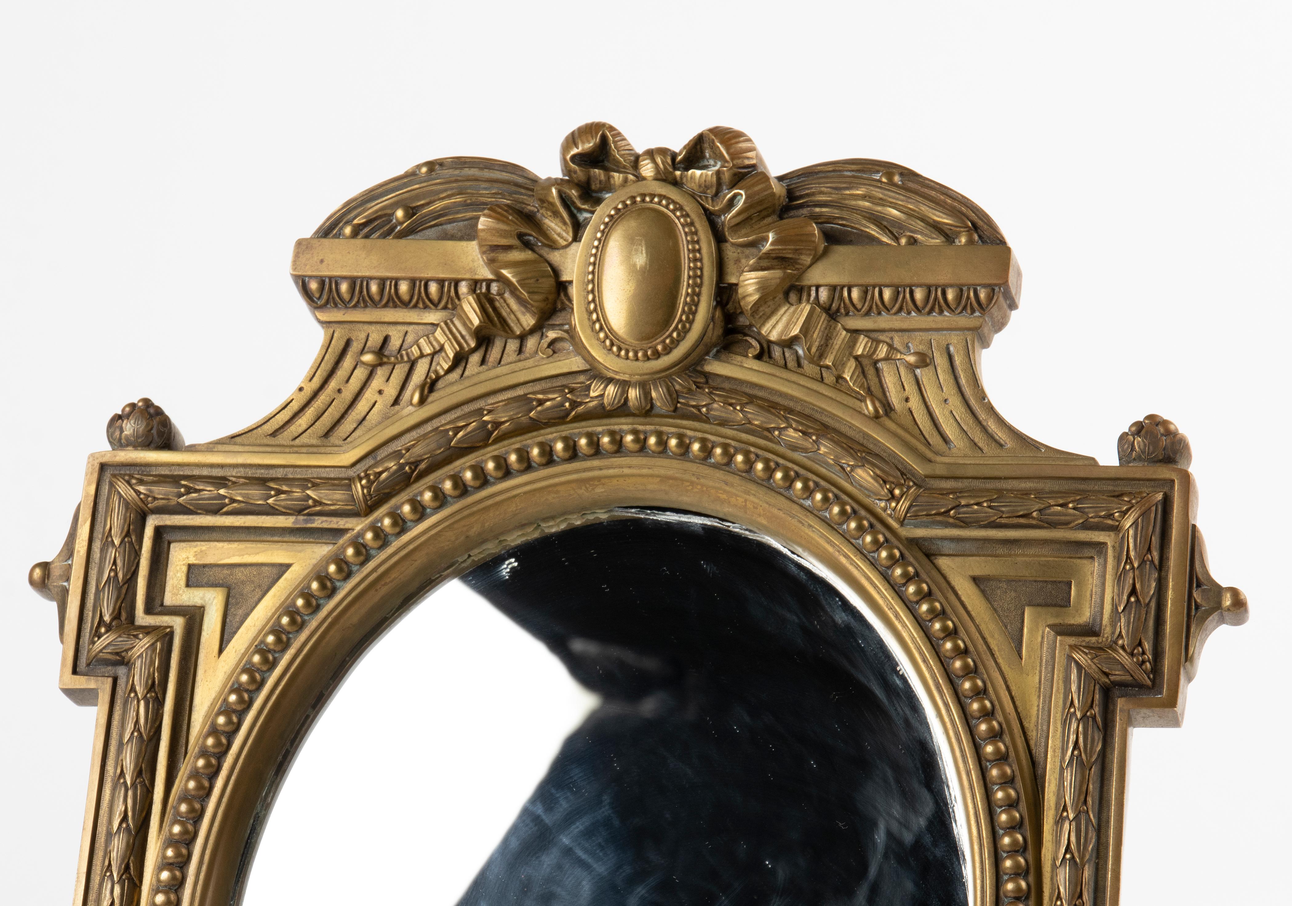 Late 19th Century Louis XVI Style Bronze Table Mirror 6