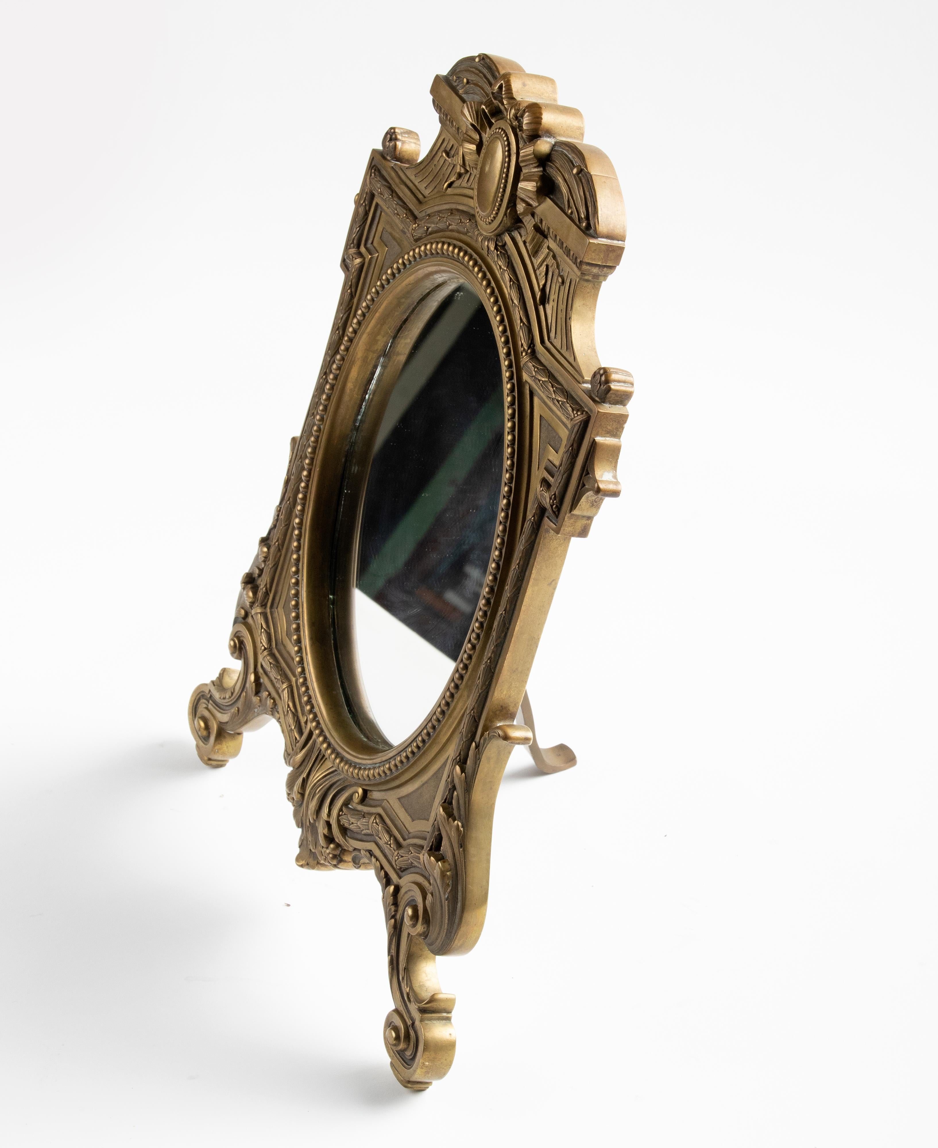 Late 19th Century Louis XVI Style Bronze Table Mirror 7