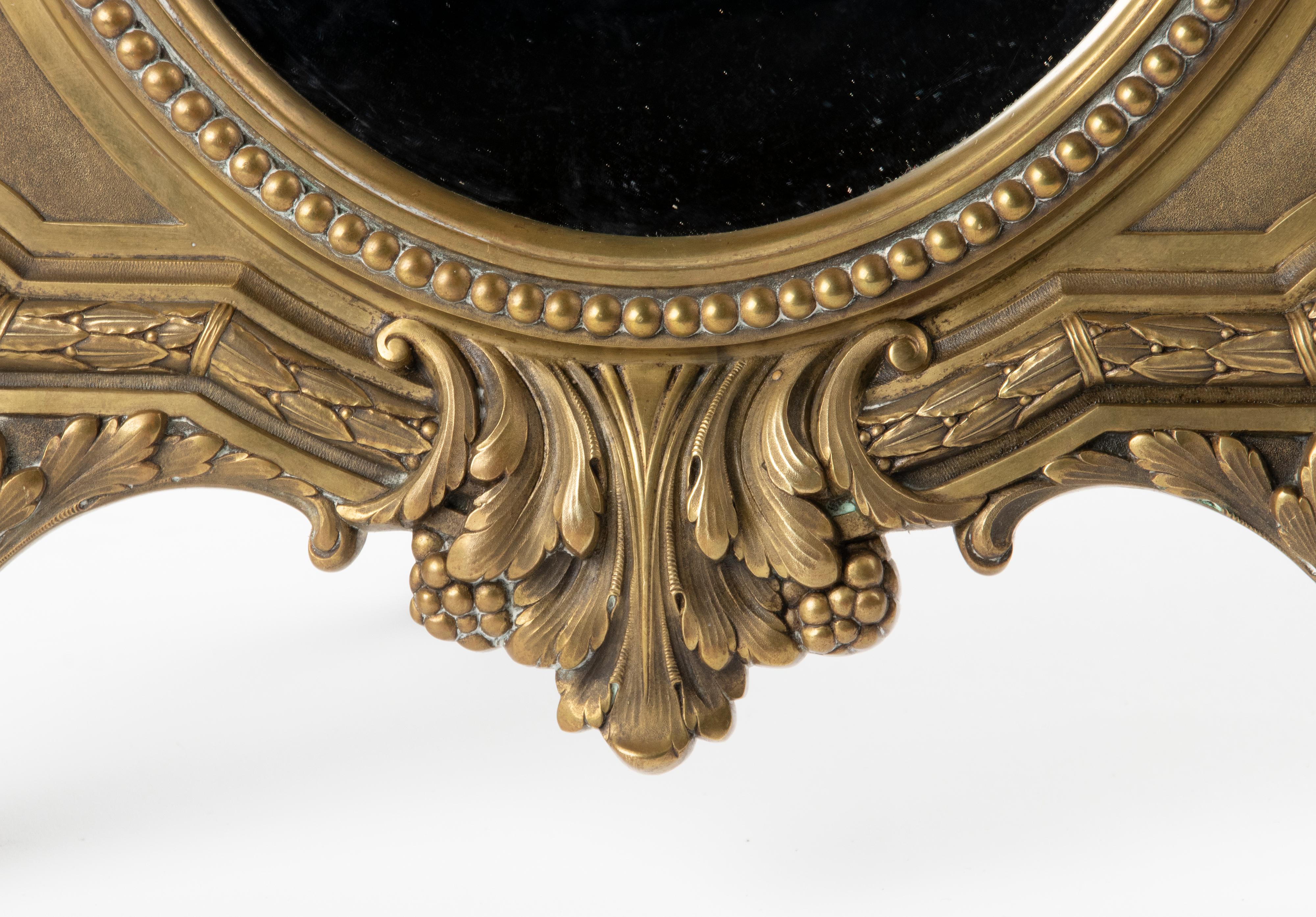 Late 19th Century Louis XVI Style Bronze Table Mirror 9