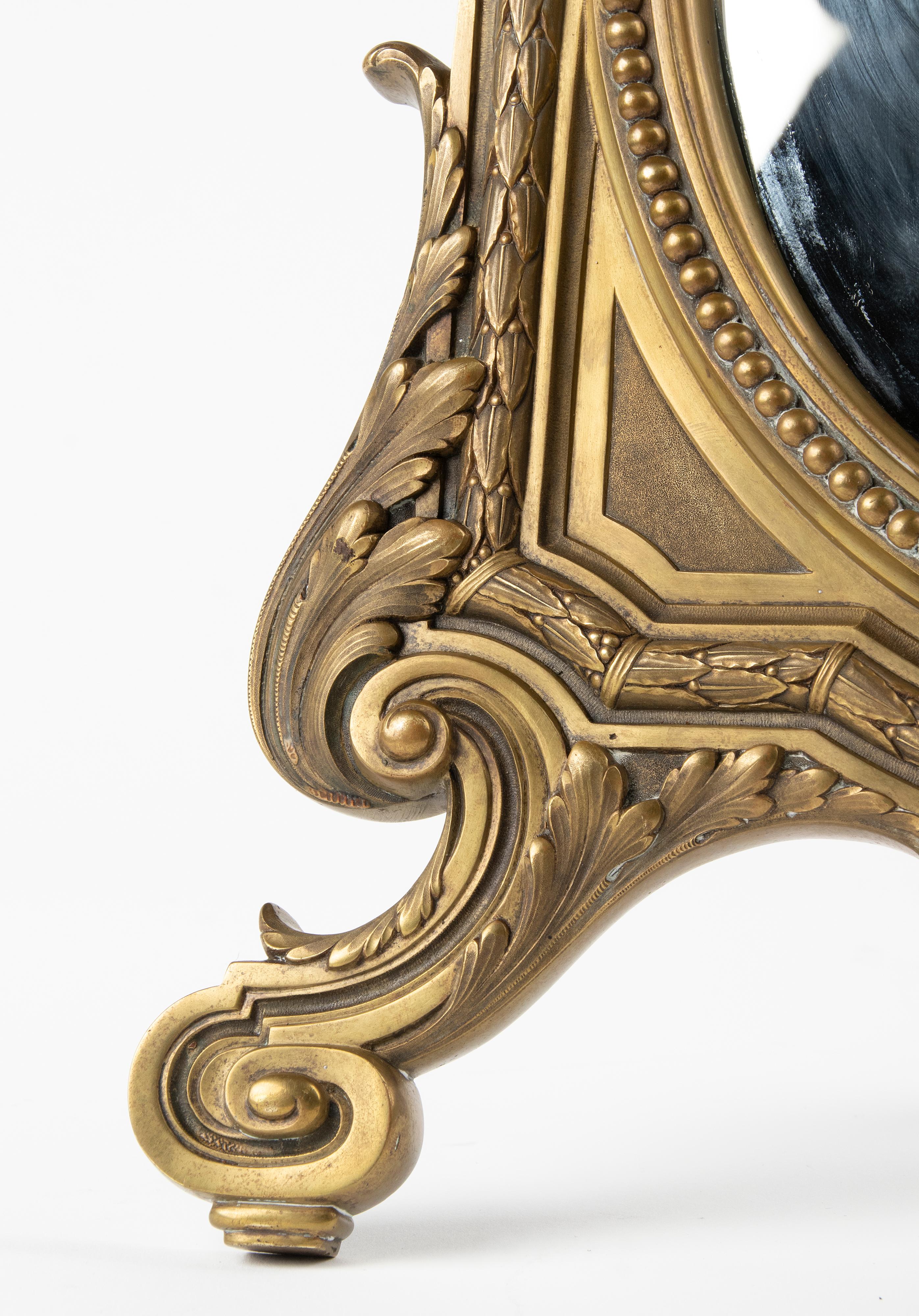Late 19th Century Louis XVI Style Bronze Table Mirror 10