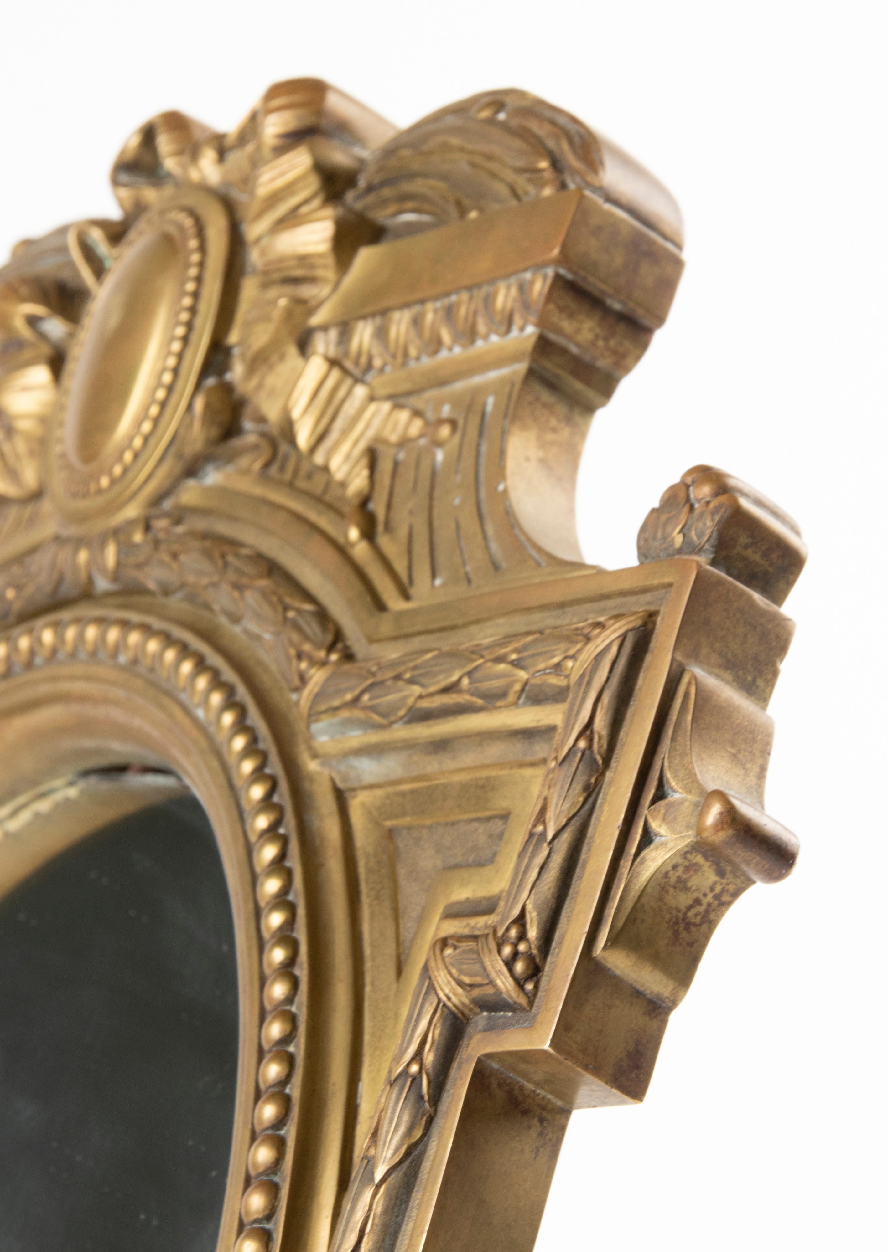 Late 19th Century Louis XVI Style Bronze Table Mirror 11