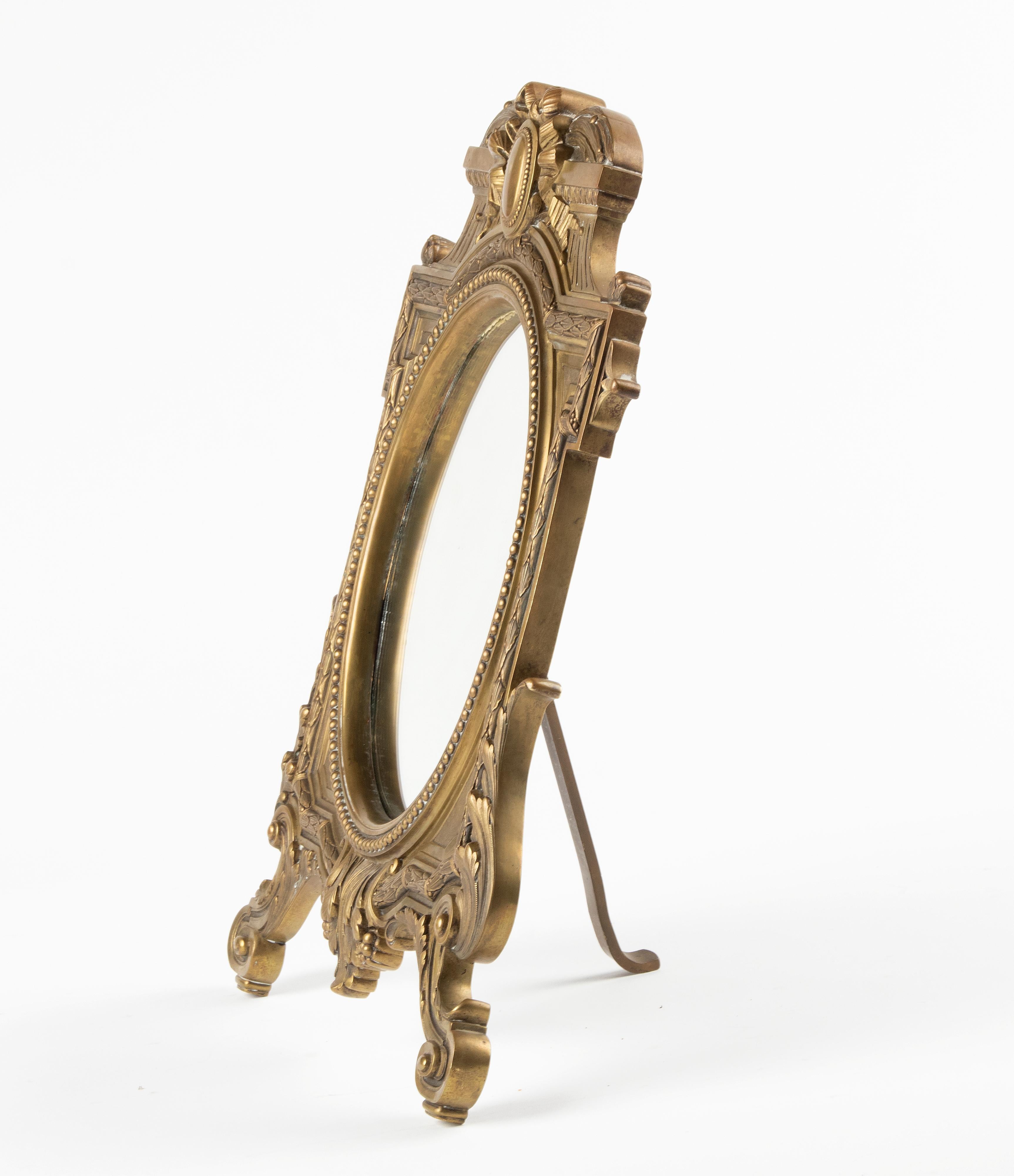 Late 19th Century Louis XVI Style Bronze Table Mirror 3