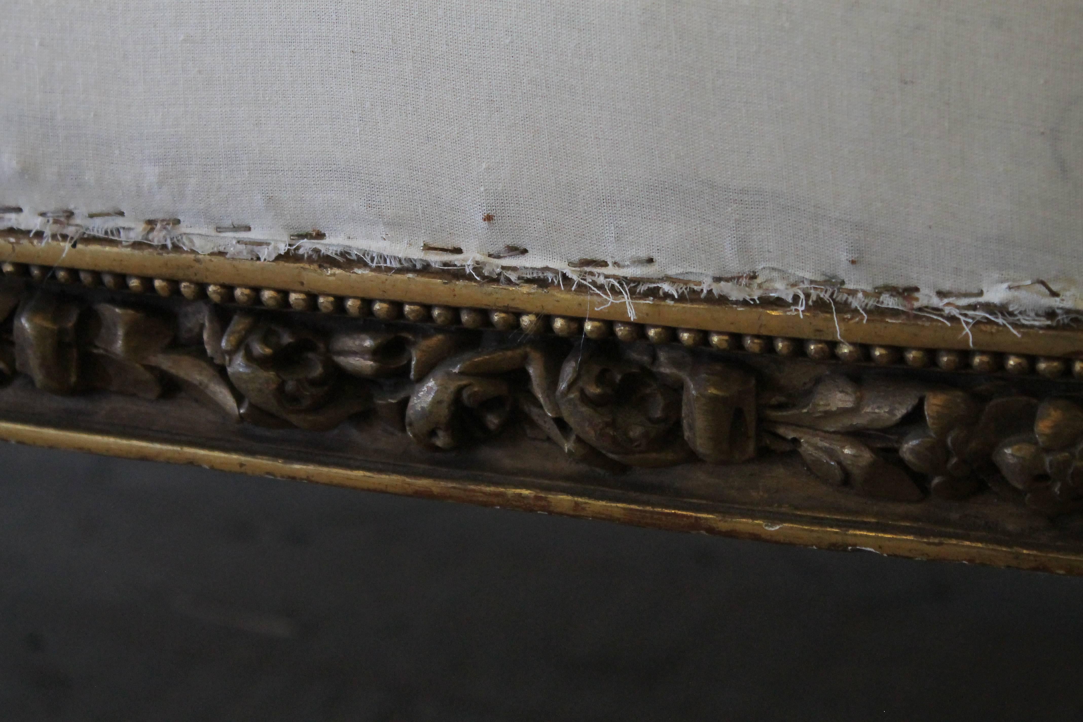 Late 19th Century Louis XVI Style Carved Giltwood Settee 8