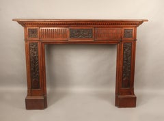 Late 19th Century Louis XVI Style Carved Wood Fireplace Surround