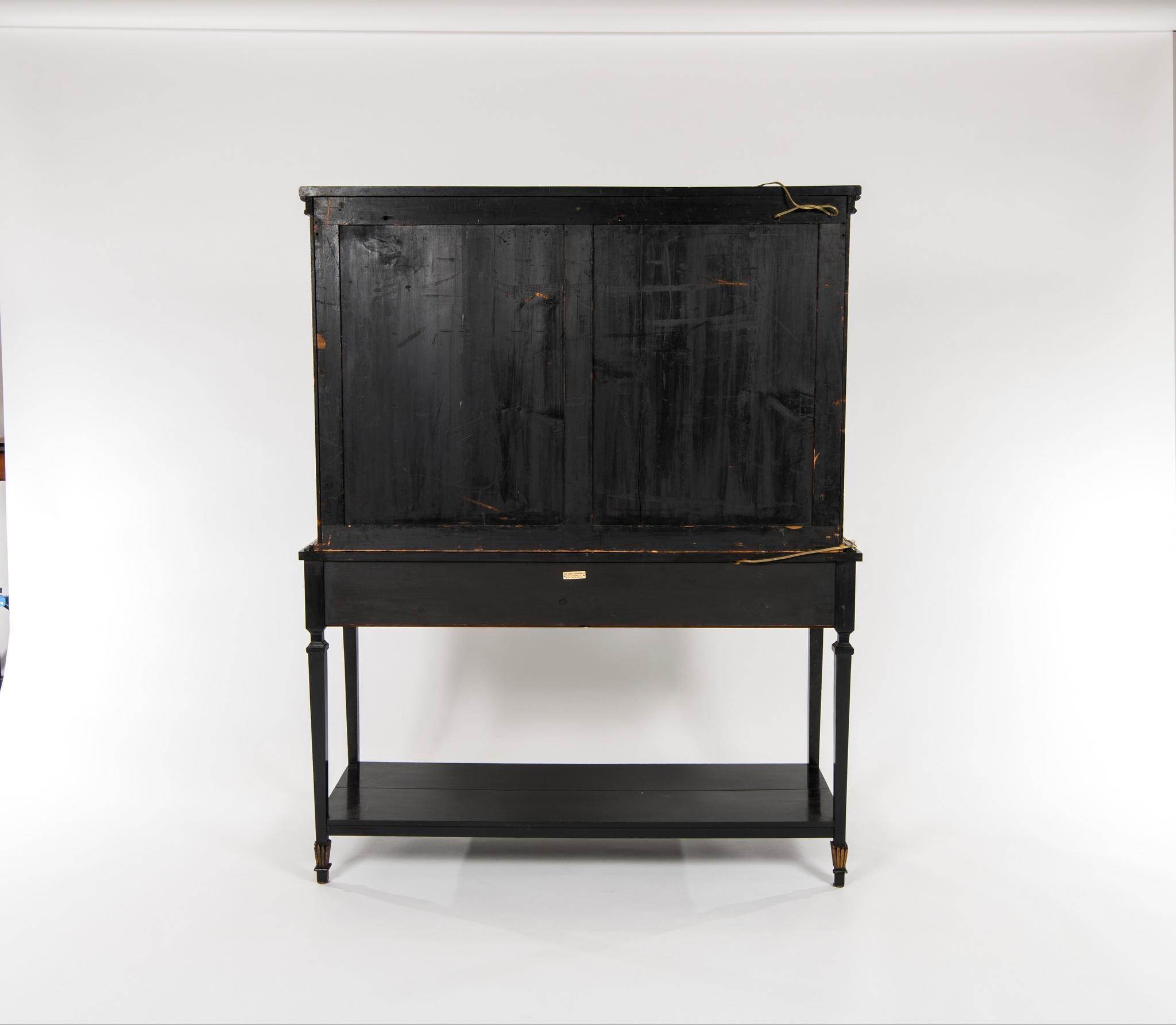 Late 19th Century Louis XVI Style Ebonized Display Cabinet 7