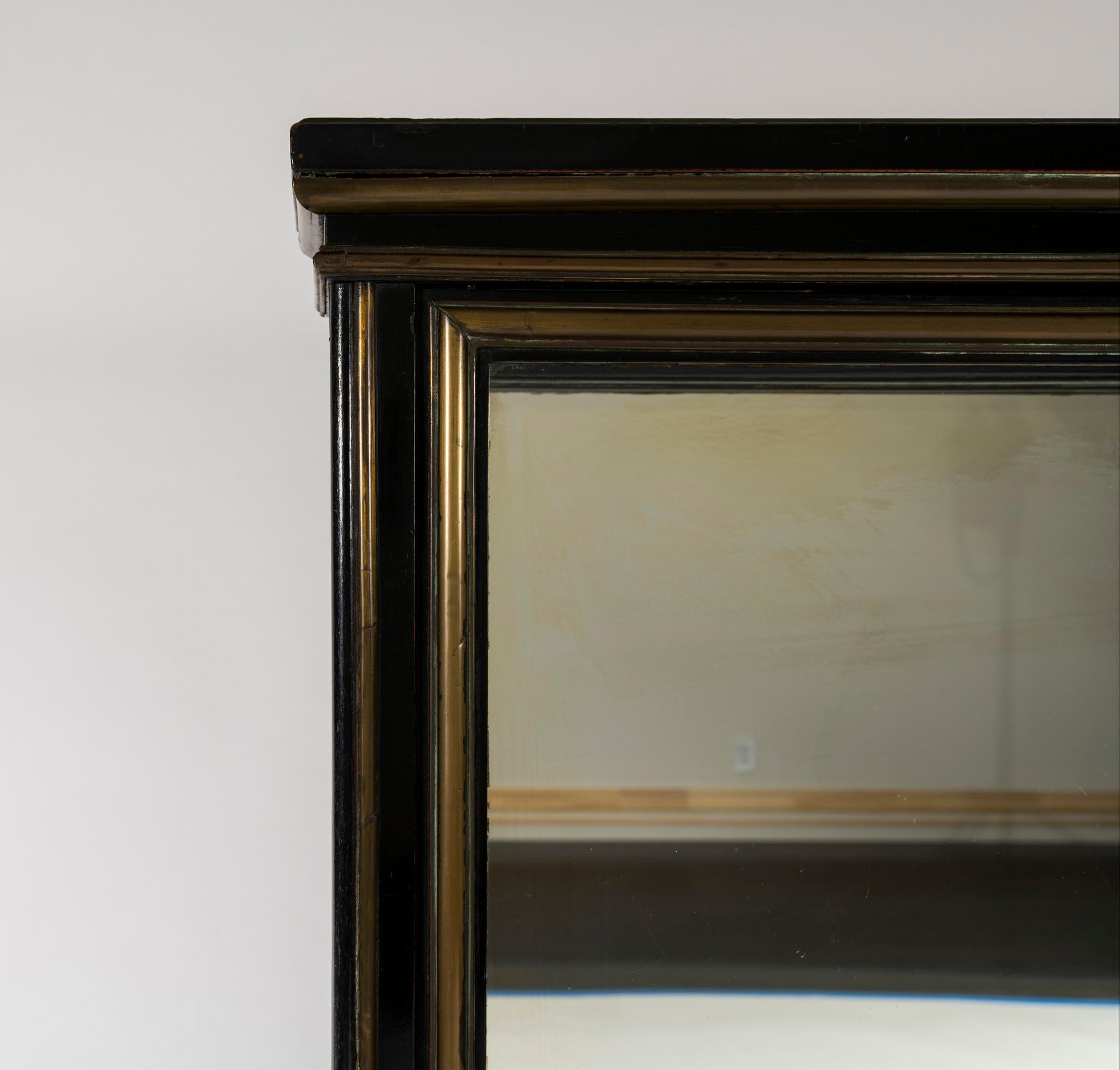 Late 19th Century Louis XVI Style Ebonized Display Cabinet In Excellent Condition In Houston, TX