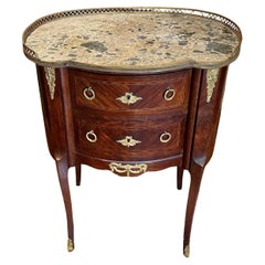 Late 19th Century Louis XVI Style Fruitwood Marquetry 2-Drawer Commode