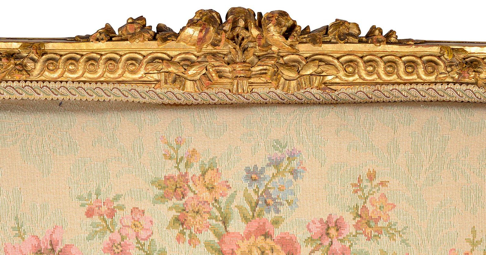 Spätes 19. Jahrhundert Louis XVI Stil Giltwood Sofa (Französisch) im Angebot